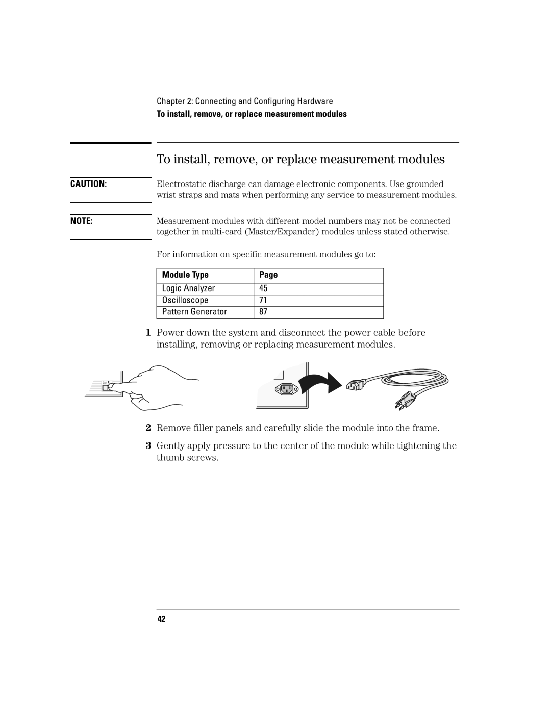 Agilent Technologies 16700B manual To install, remove, or replace measurement modules 