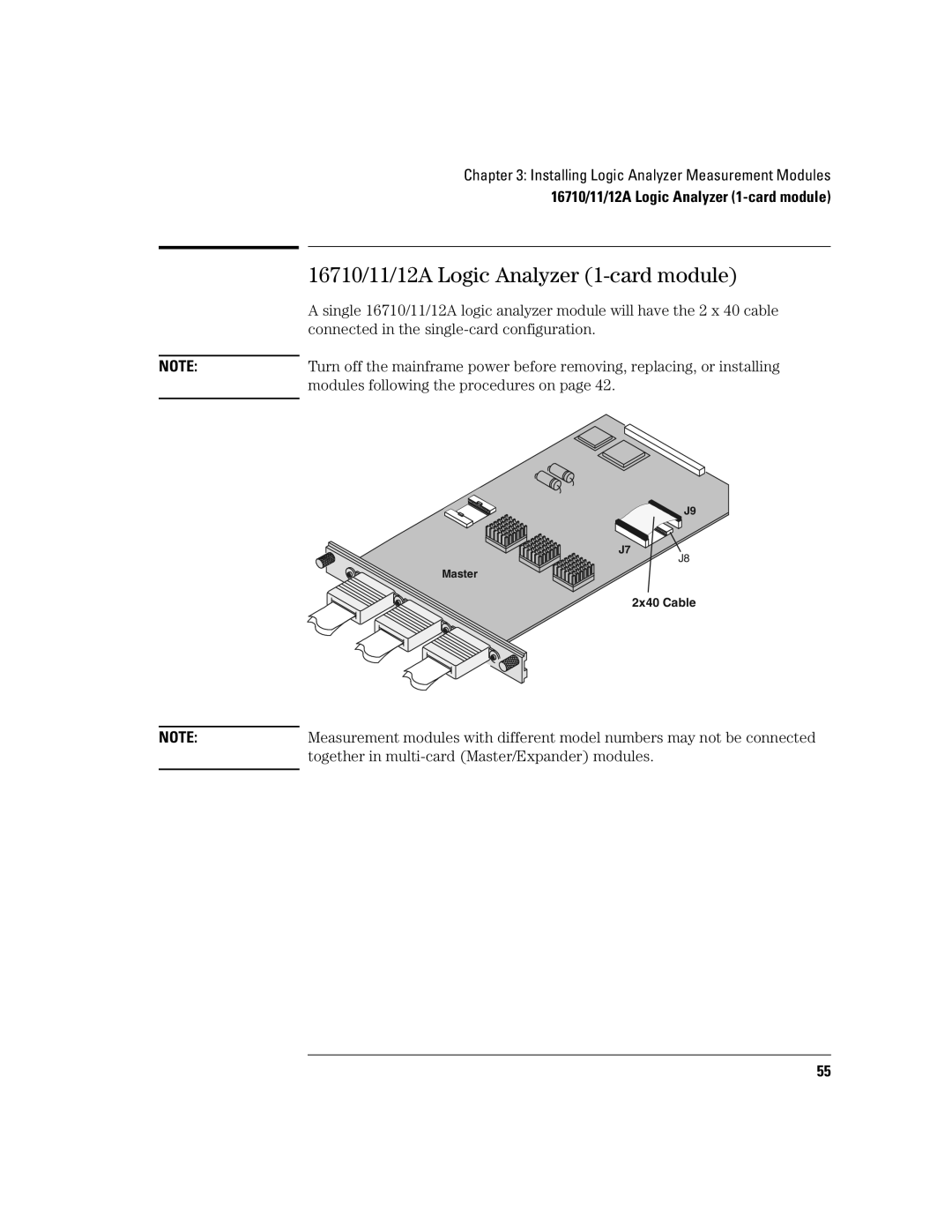 Agilent Technologies 16700B manual 16710/11/12A Logic Analyzer 1-card module 