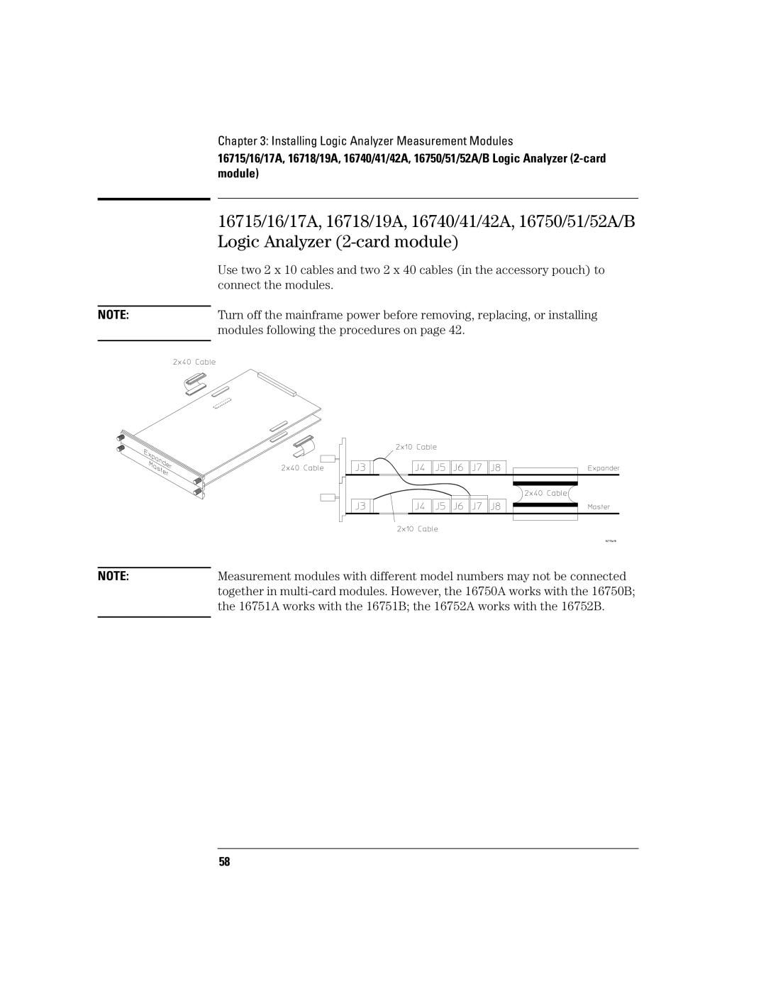 Agilent Technologies 16700B manual Installing Logic Analyzer Measurement Modules 