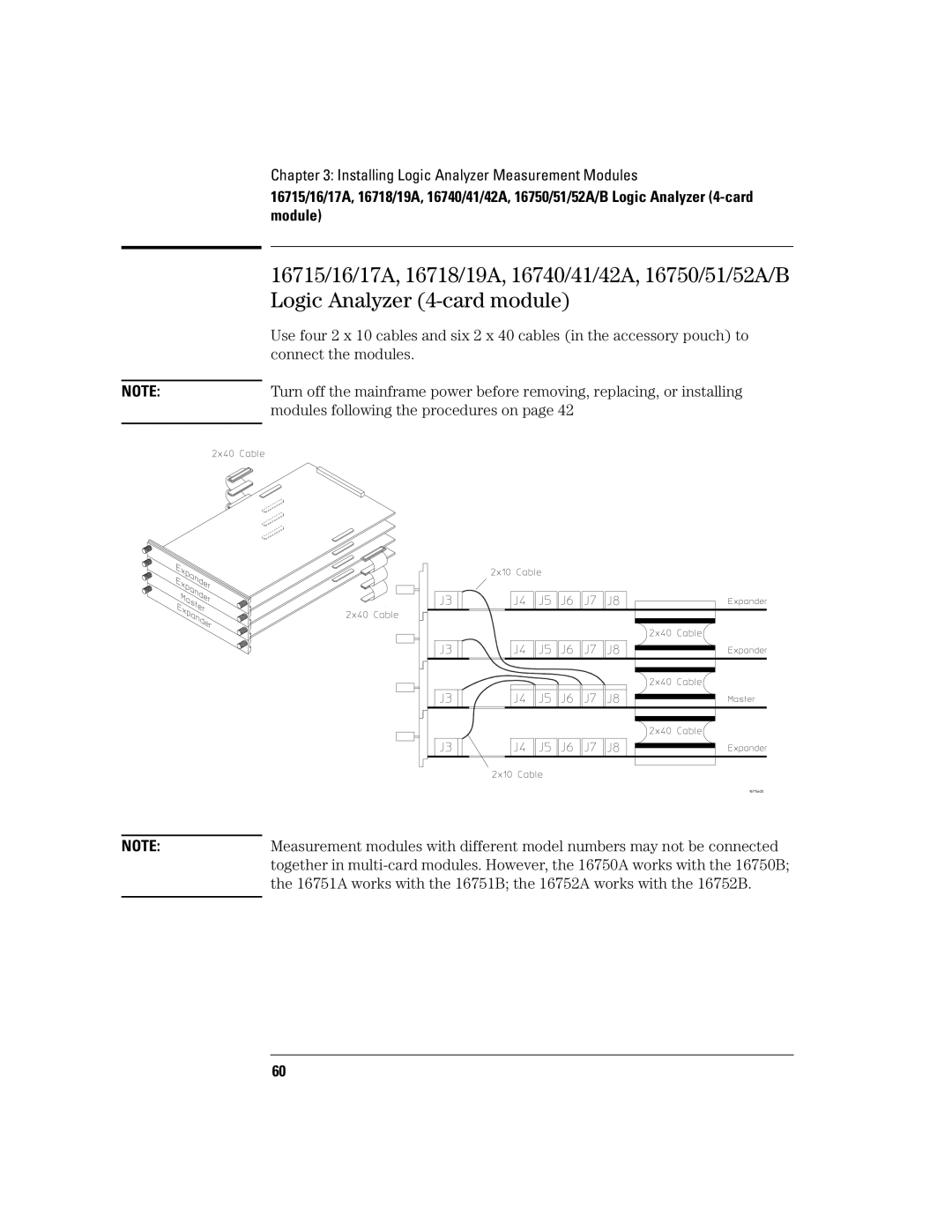 Agilent Technologies 16700B manual Installing Logic Analyzer Measurement Modules 