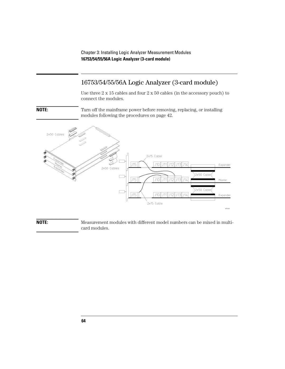 Agilent Technologies 16700B manual 16753/54/55/56A Logic Analyzer 3-cardmodule 