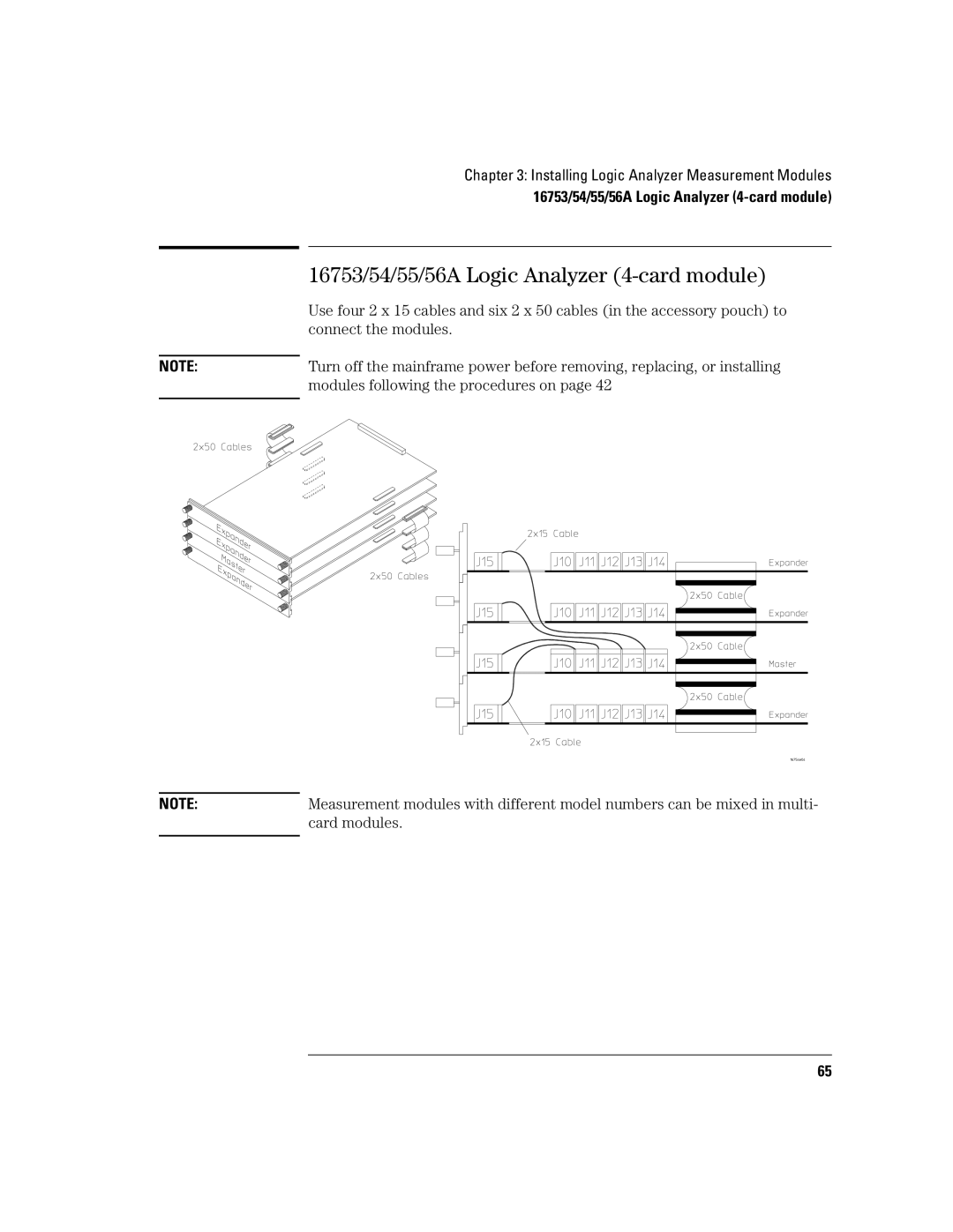 Agilent Technologies 16700B manual 16753/54/55/56A Logic Analyzer 4- card module 