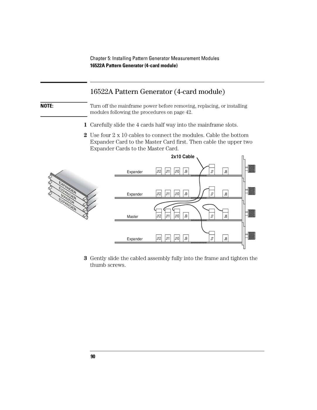 Agilent Technologies 16700B manual 16522A Pattern Generator 4-card module 