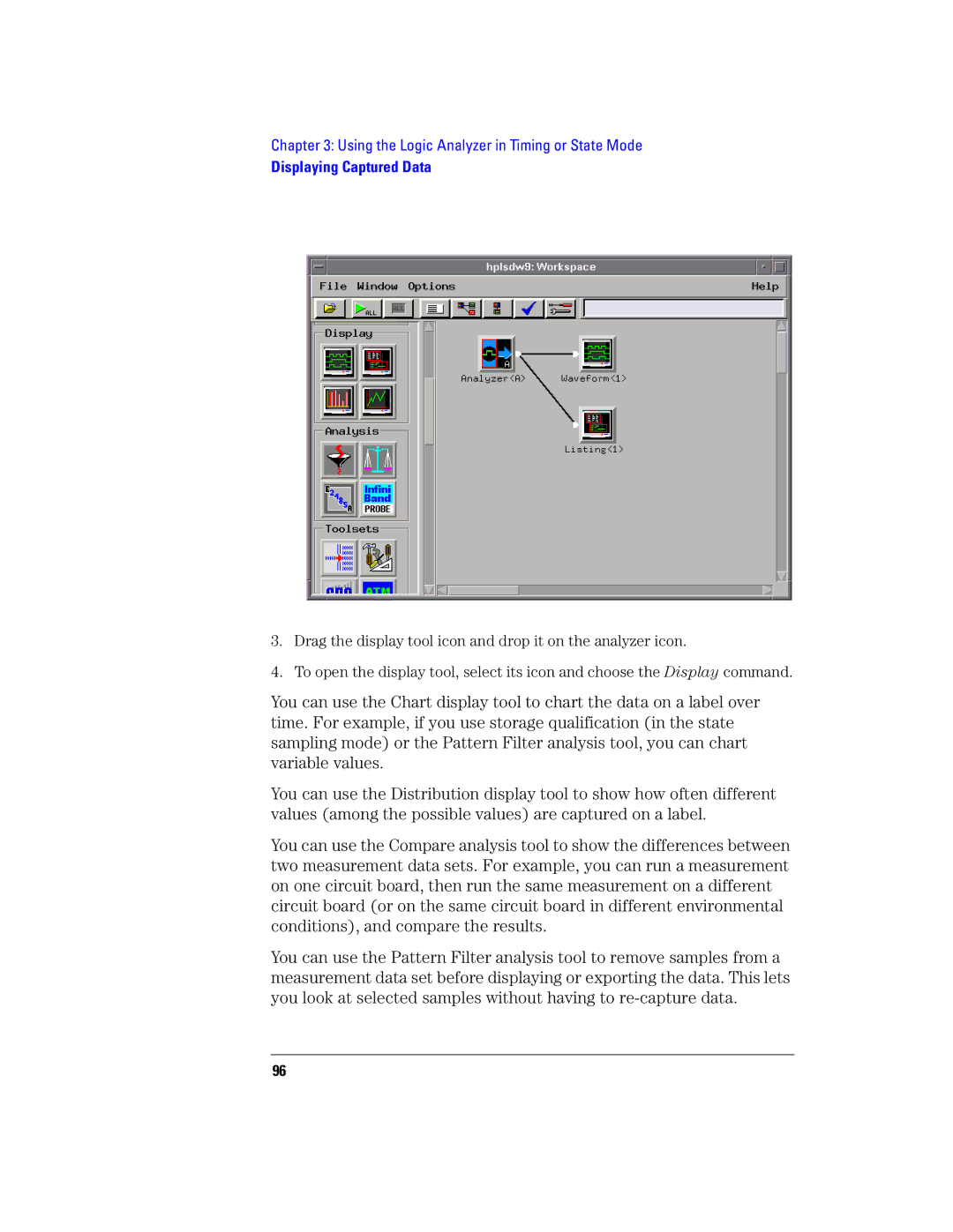 Agilent Technologies 16760A manual Displaying Captured Data 