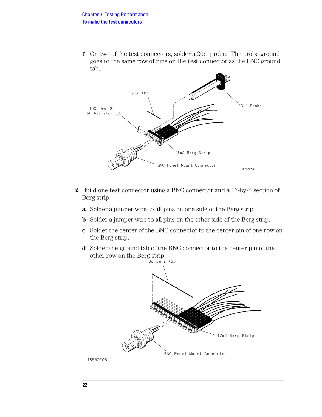 Agilent Technologies 1680, 1690 manual To make the test connectors 