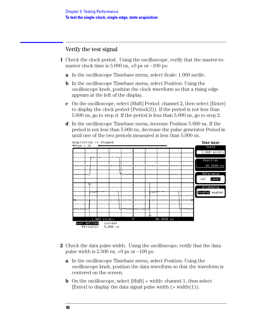 Agilent Technologies 1680, 1690 manual Verify the test signal 