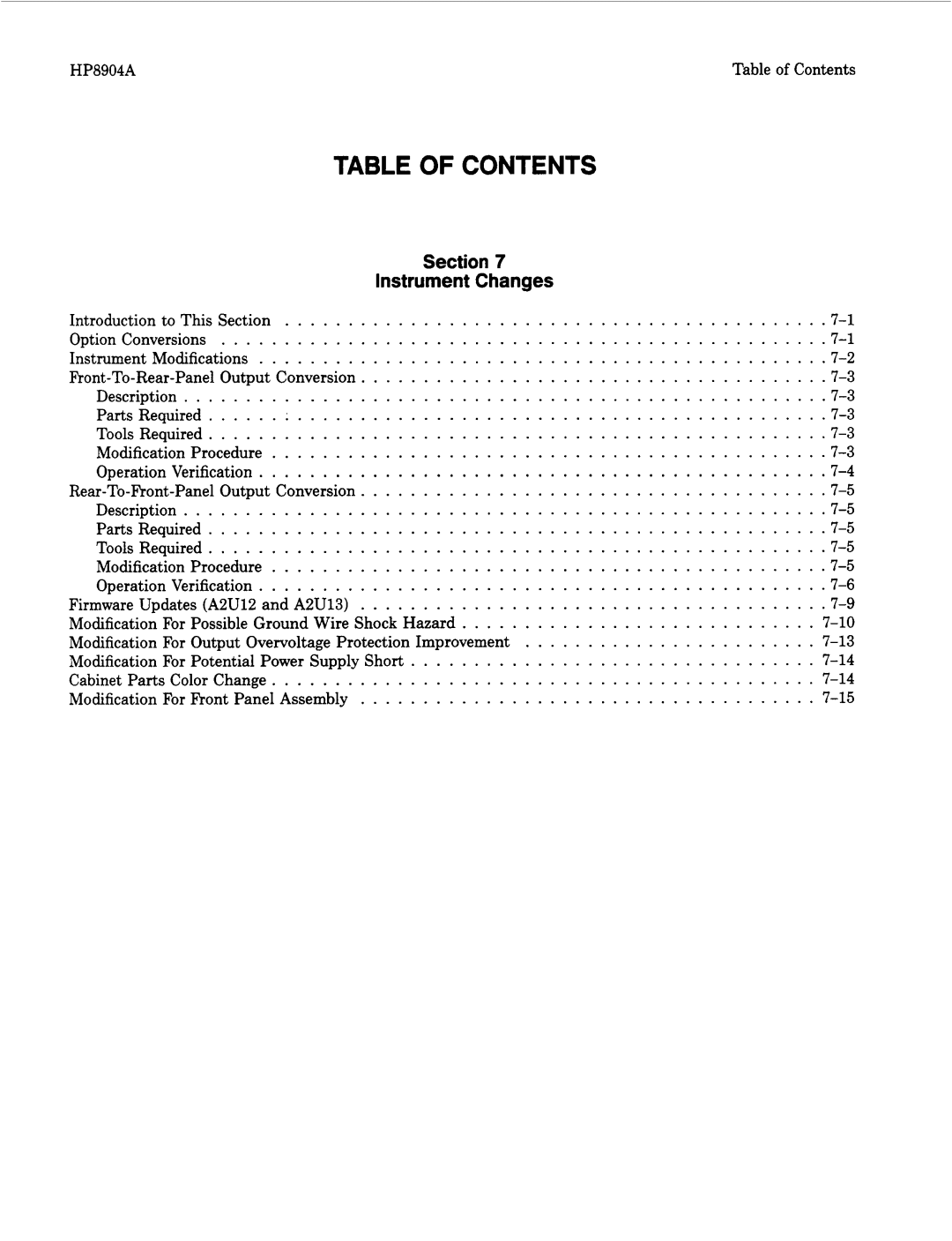 Agilent Technologies 2712A, 2948 manual Table of Contents 