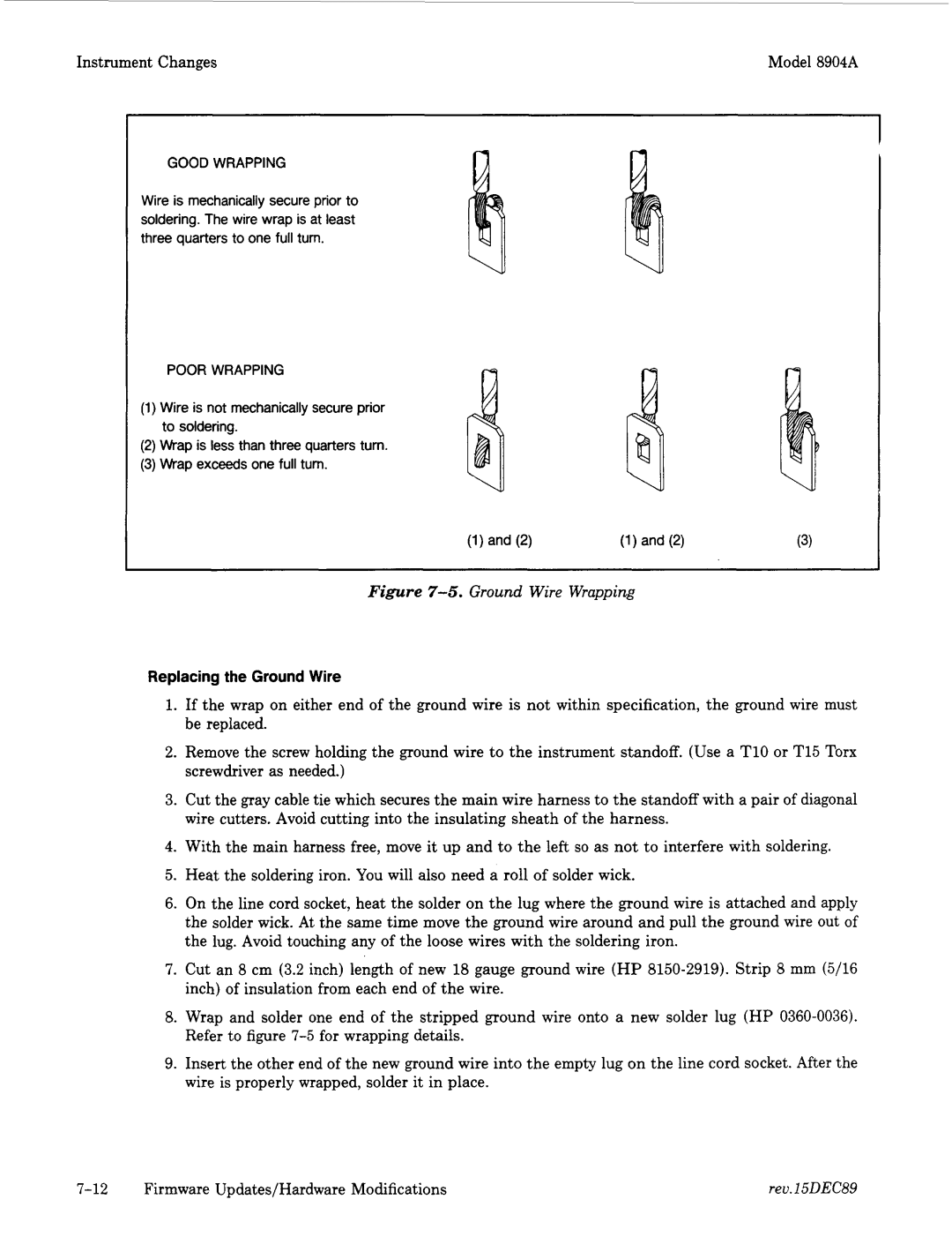 Agilent Technologies 2712A, 2948 manual Ground Wire Wrapping, Firmware Updates/Hardware Modifications 