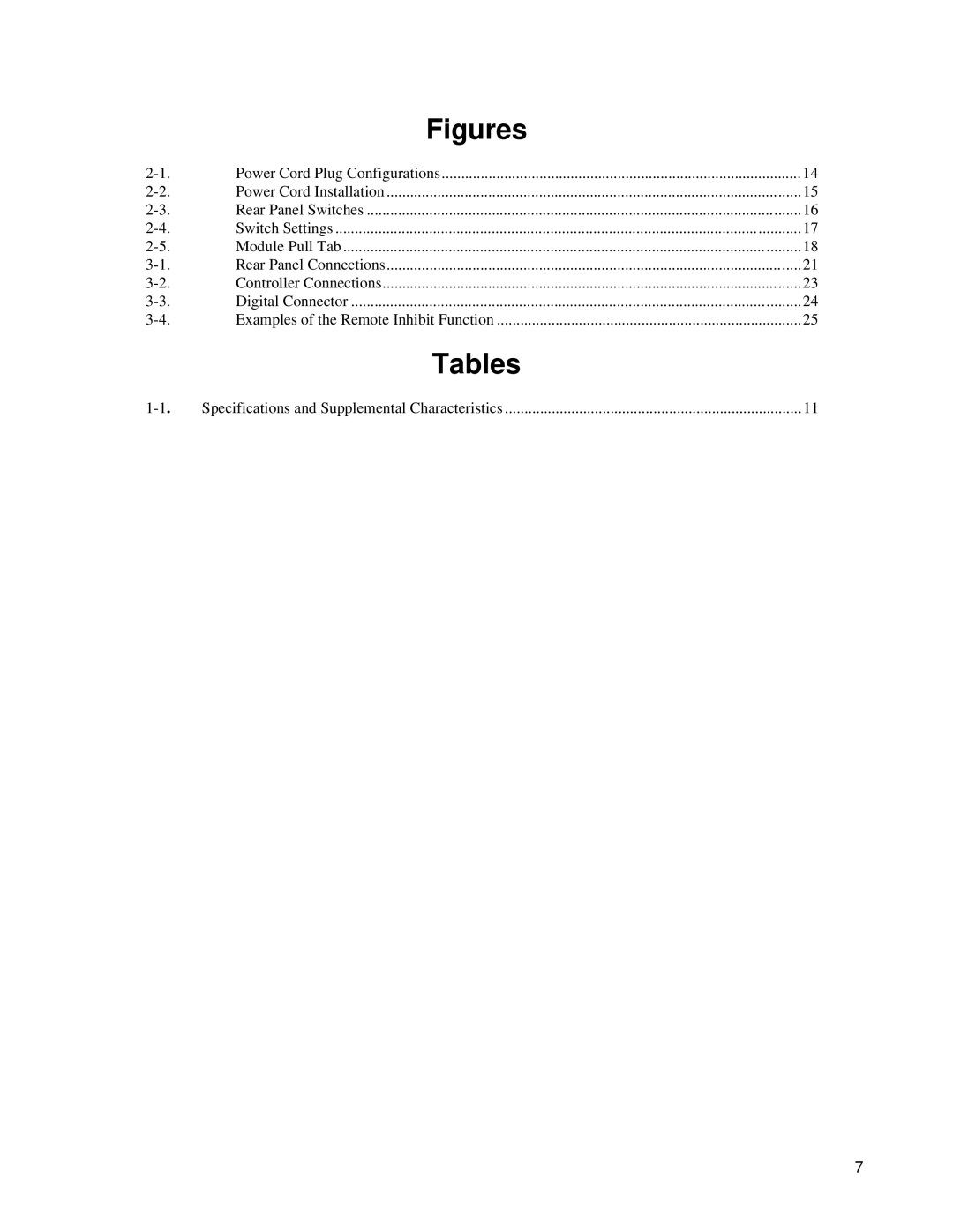 Agilent Technologies 66000A, 3138A-00101 and above manual Figures, Tables 