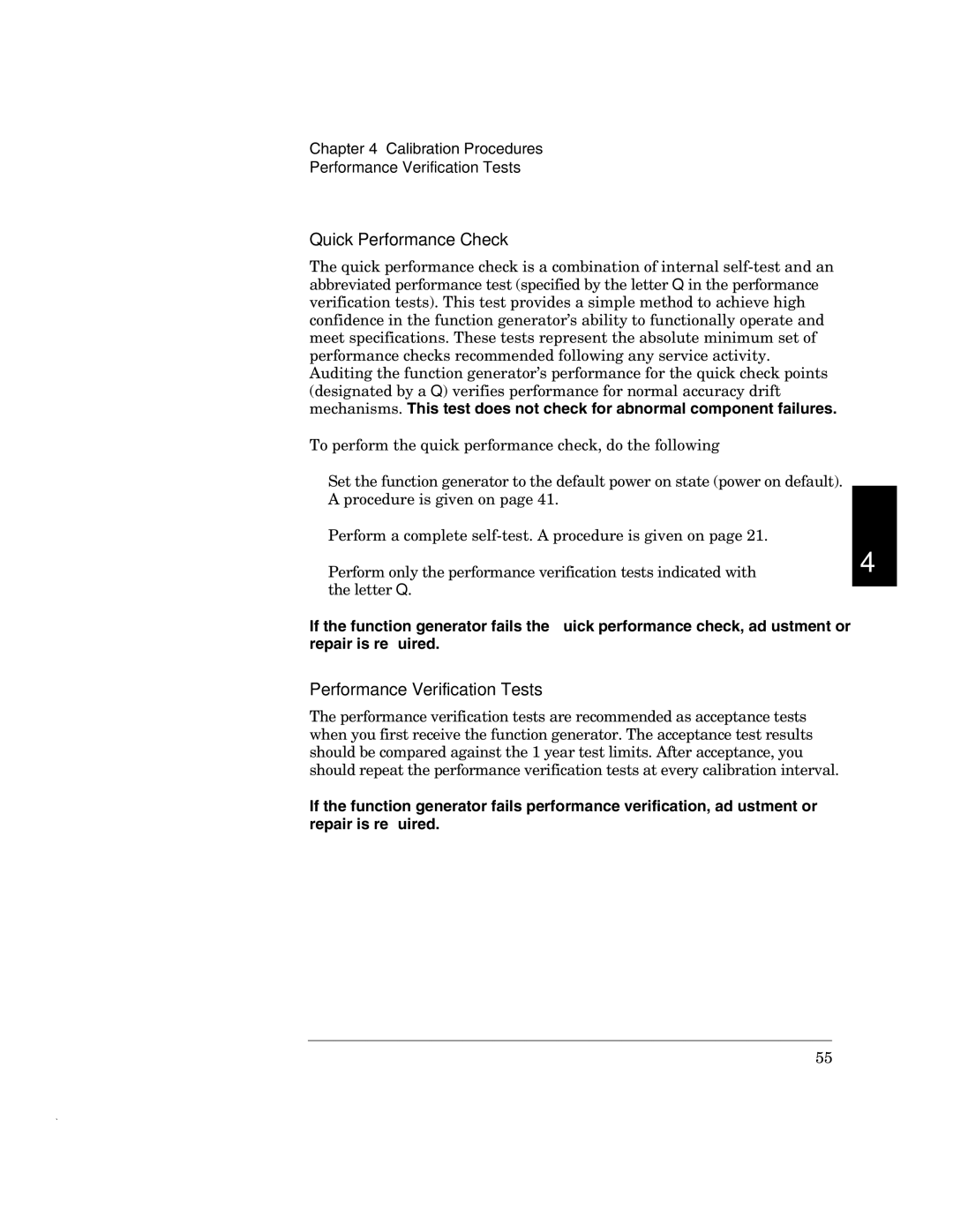 Agilent Technologies 33120A manual Quick Performance Check 