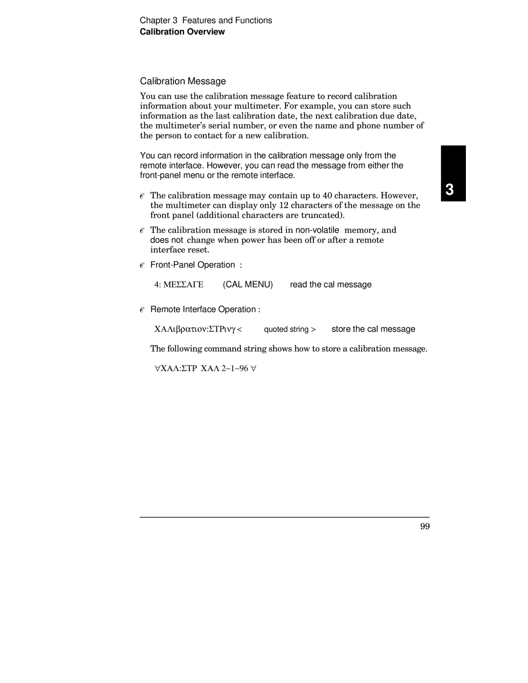 Agilent Technologies 34401A manual Calibration Message 