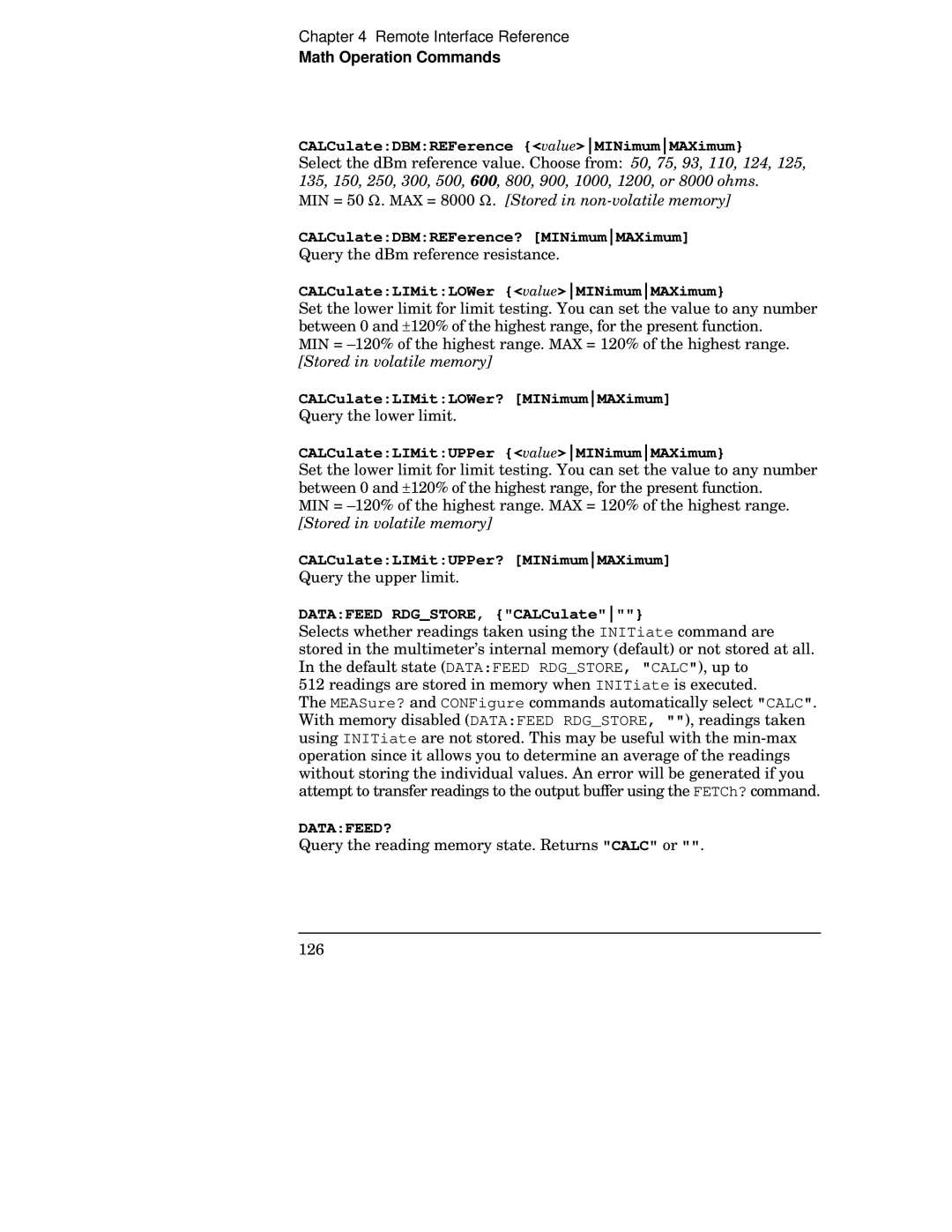 Agilent Technologies 34401A manual Datafeed? 