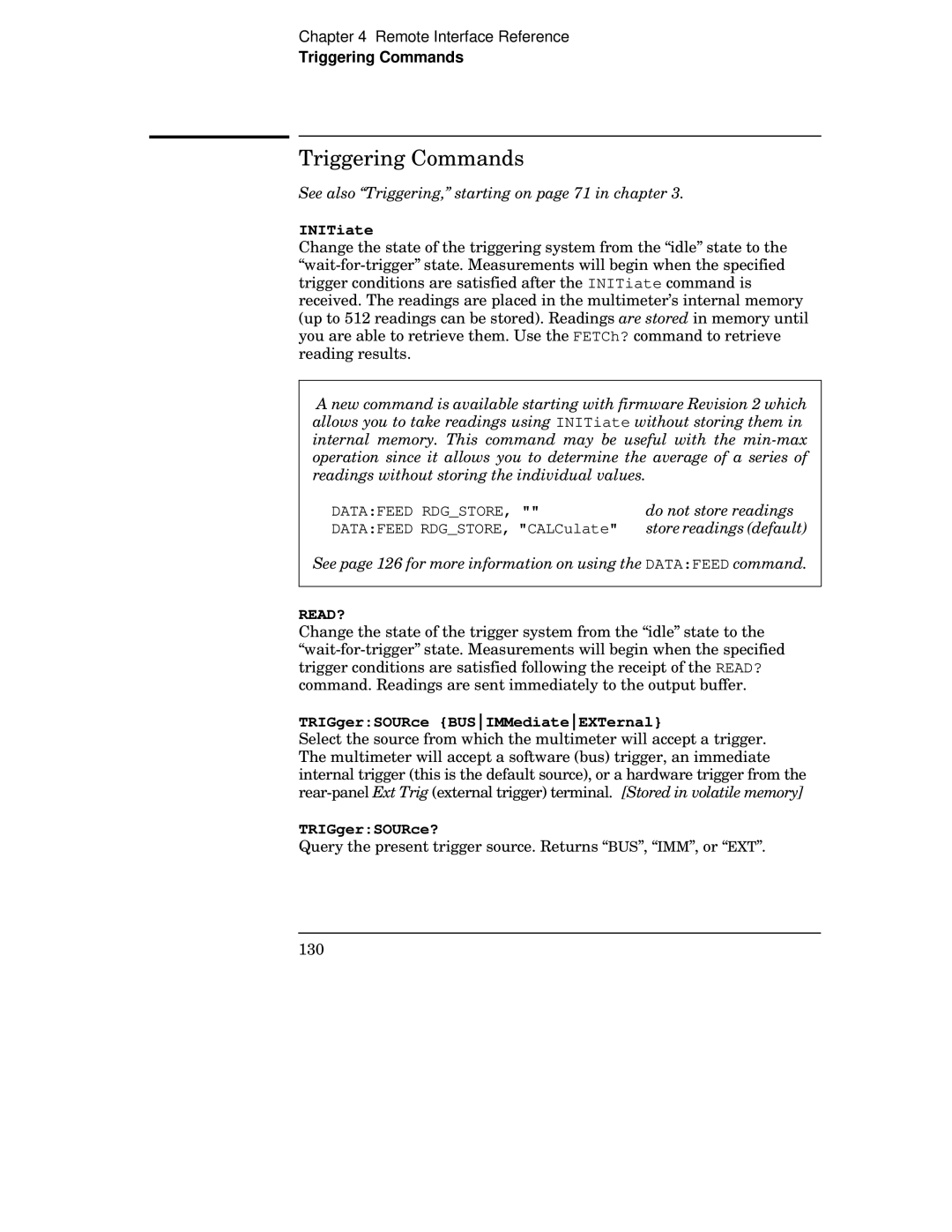 Agilent Technologies 34401A manual Triggering Commands, Read? 