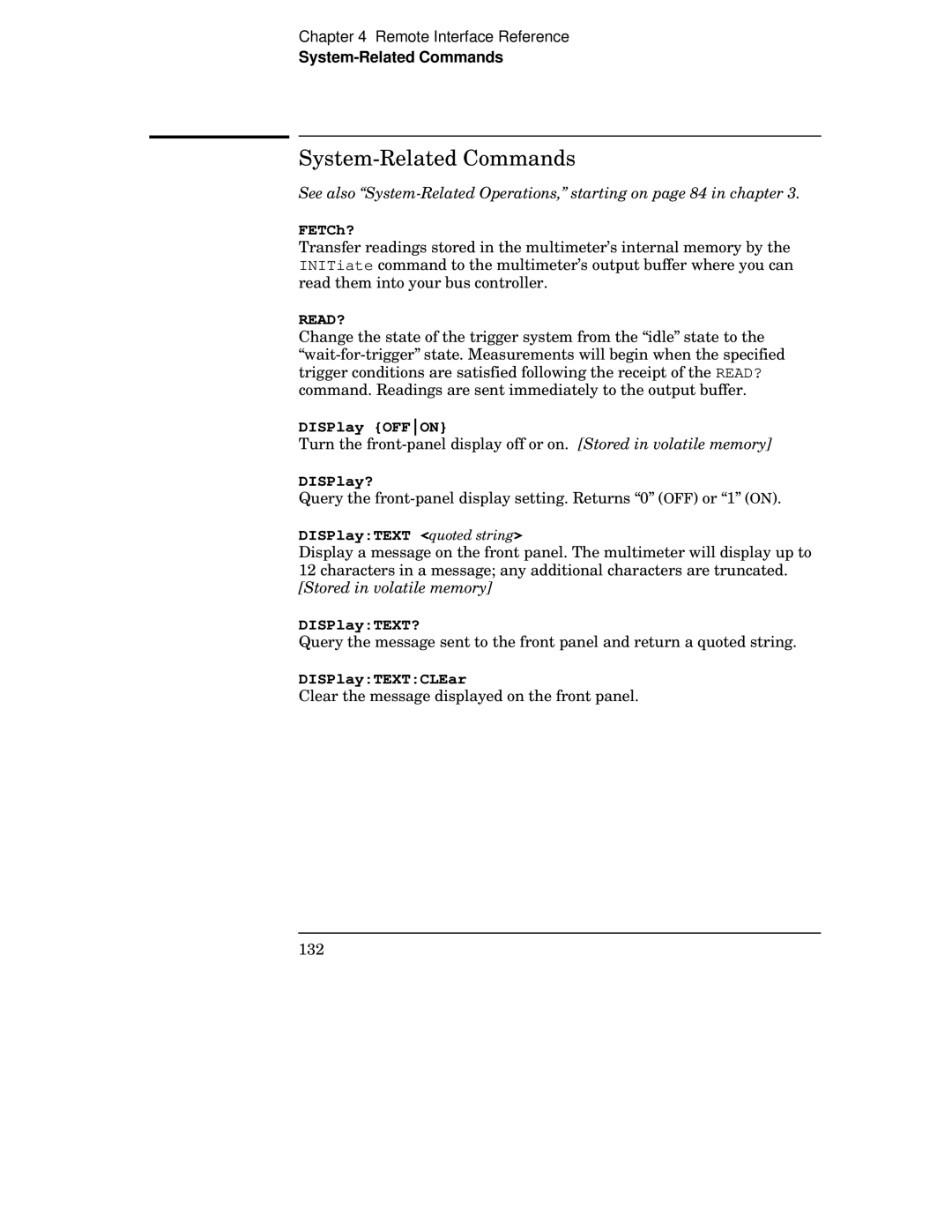 Agilent Technologies 34401A manual System-Related Commands 