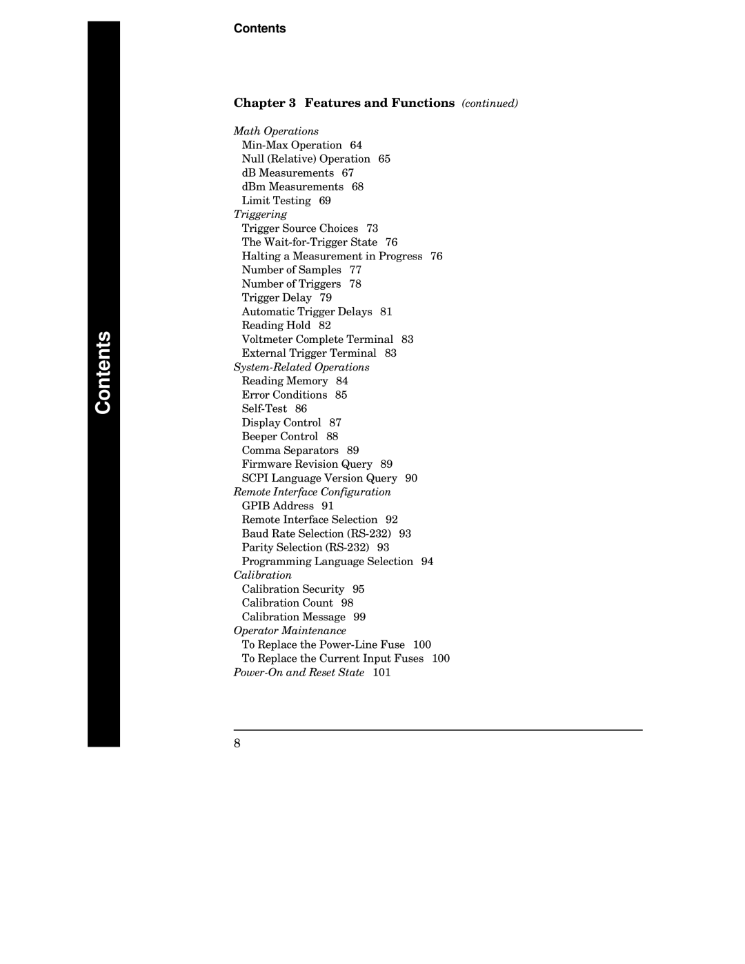 Agilent Technologies 34401A manual Contents 