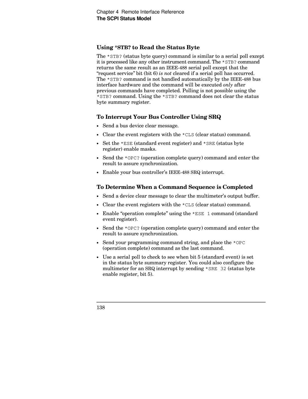 Agilent Technologies 34401A manual Using *STB? to Read the Status Byte, To Interrupt Your Bus Controller Using SRQ 