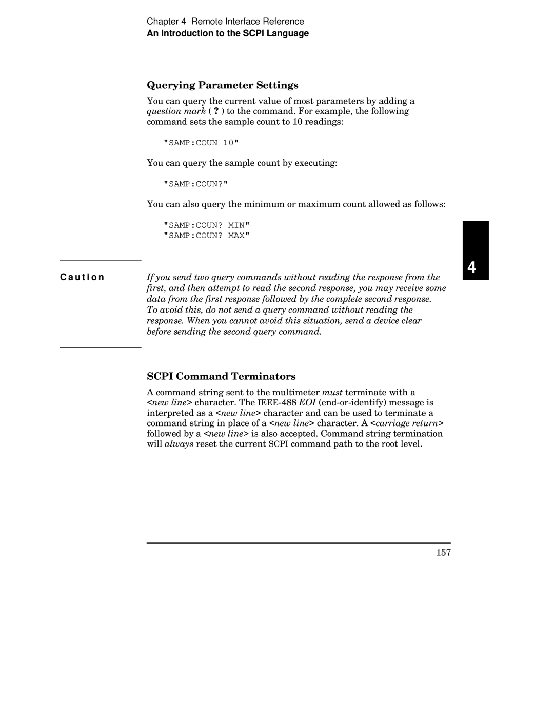 Agilent Technologies 34401A manual Querying Parameter Settings, Scpi Command Terminators 