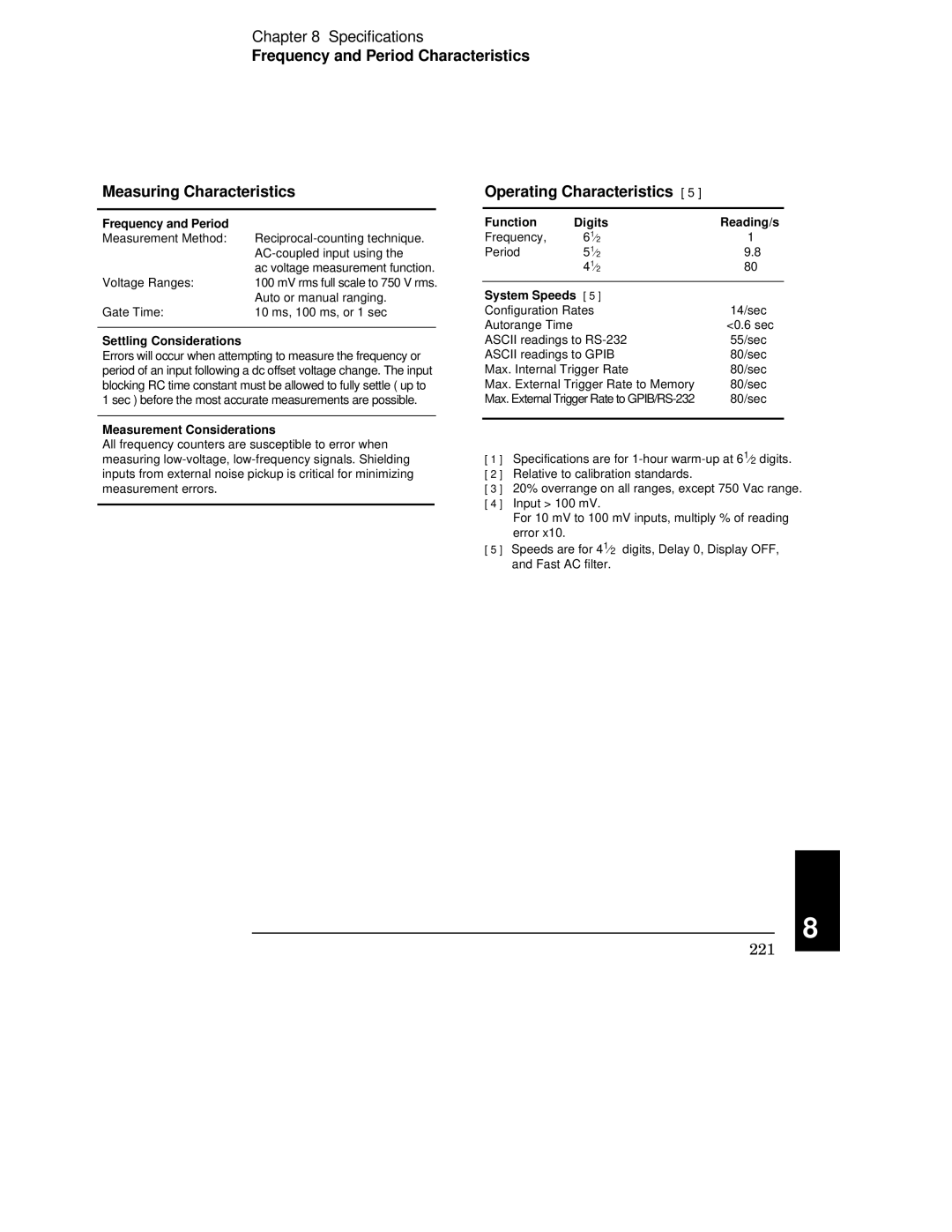 Agilent Technologies 34401A manual Frequency and Period, Measurement Considerations 