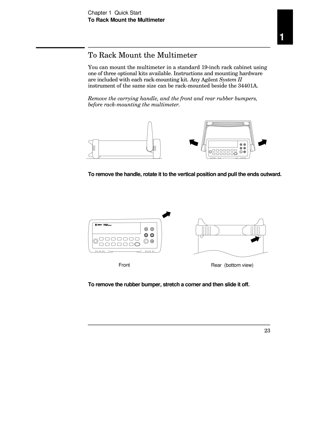 Agilent Technologies 34401A manual To Rack Mount the Multimeter 