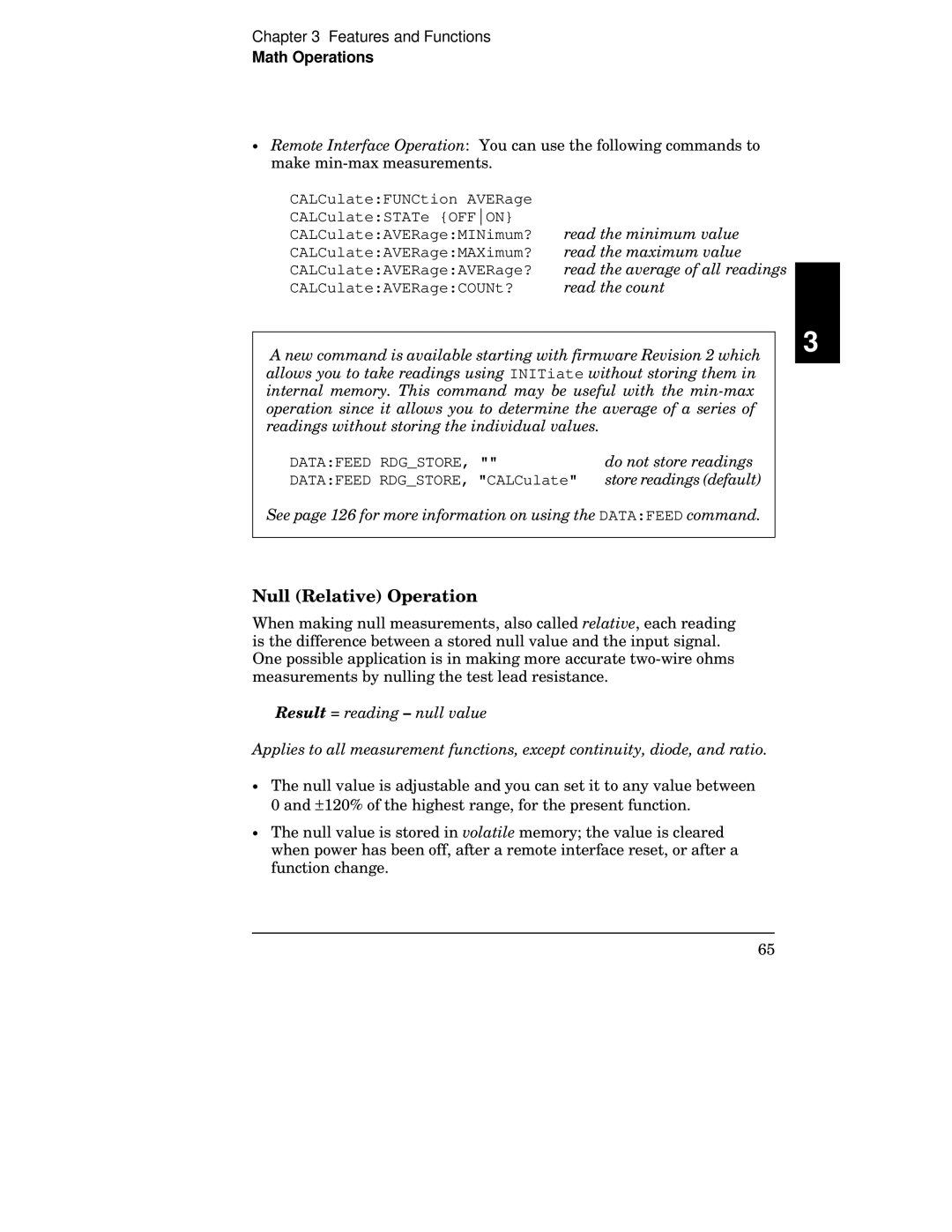 Agilent Technologies 34401A manual Null Relative Operation 