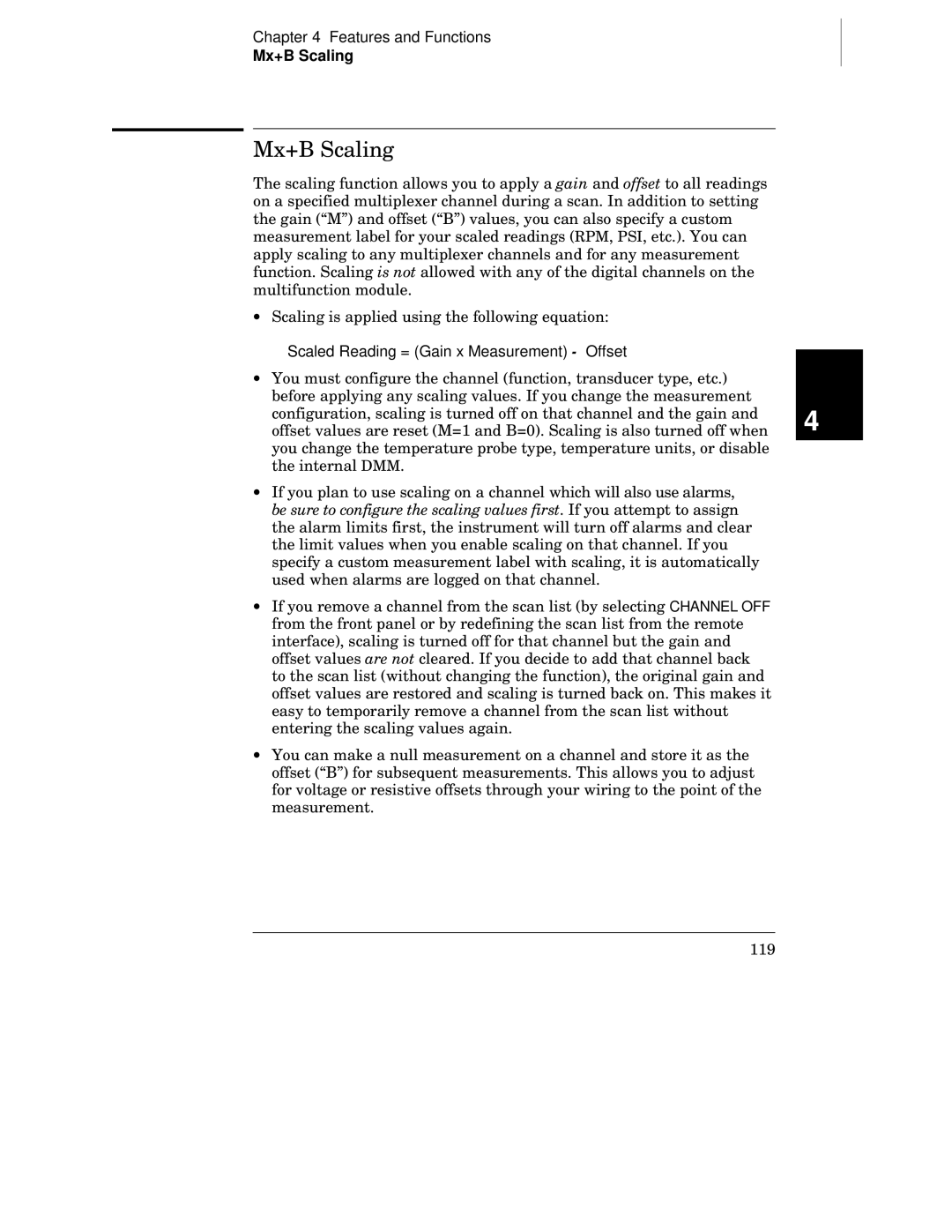 Agilent Technologies 34970A manual Mx+B Scaling 