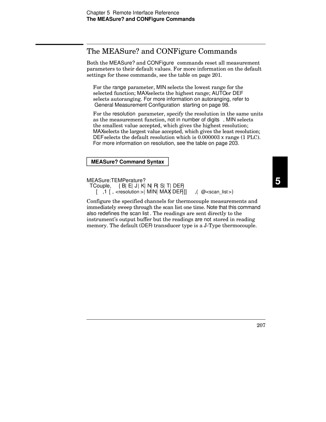 Agilent Technologies 34970A manual MEASure? and CONFigure Commands, MEASure? Command Syntax 