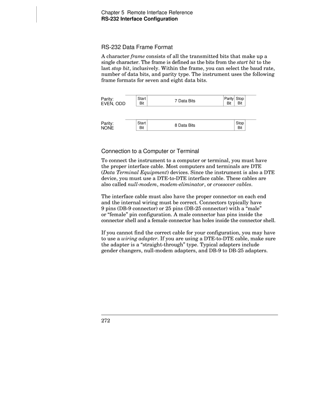 Agilent Technologies 34970A manual RS-232 Data Frame Format, Connection to a Computer or Terminal 