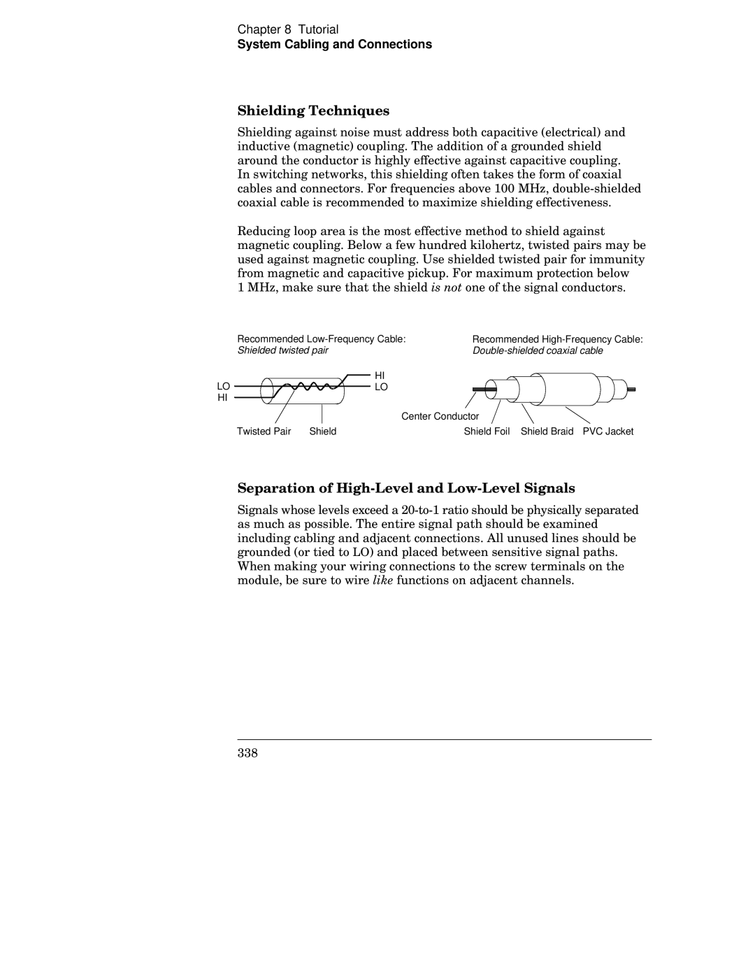 Agilent Technologies 34970A manual Shielding Techniques, Separation of High-Level and Low-Level Signals 