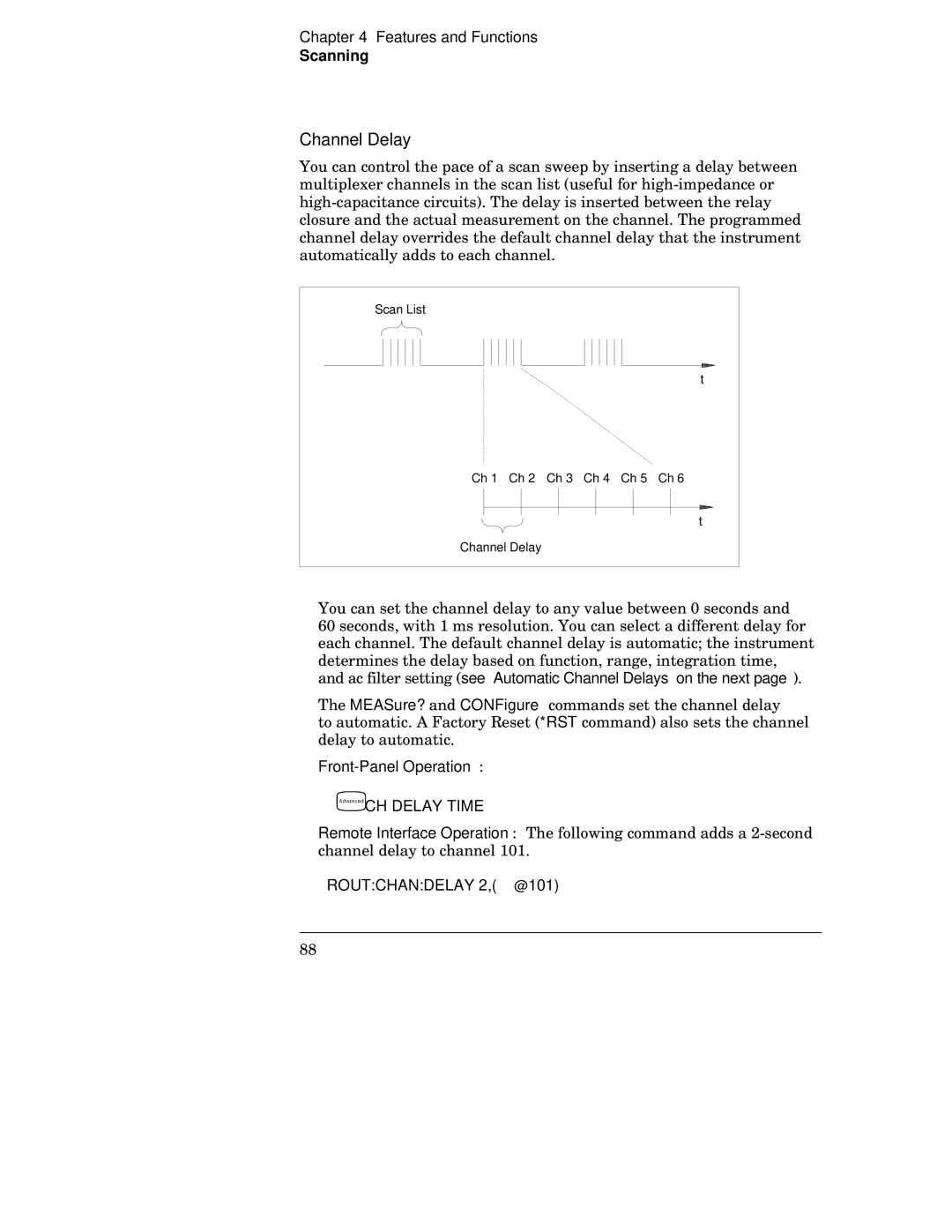 Agilent Technologies 34970A manual Channel Delay 