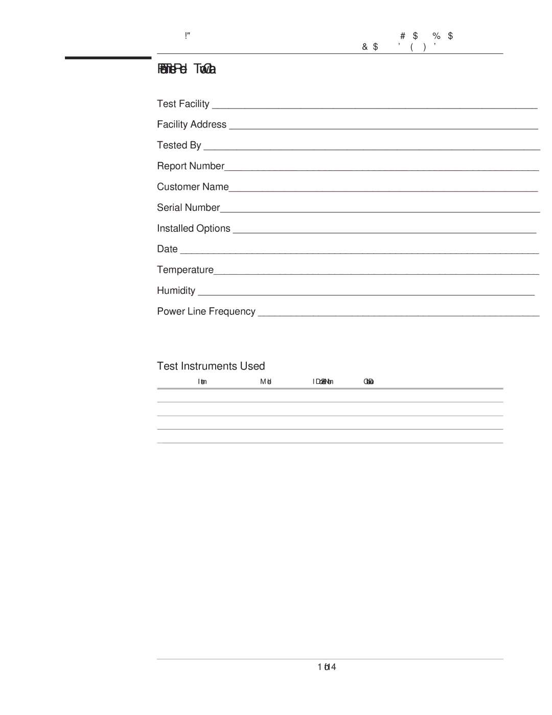 Agilent Technologies 35670-90066 manual Performance Test Record Two Channel, Test Instruments Used 