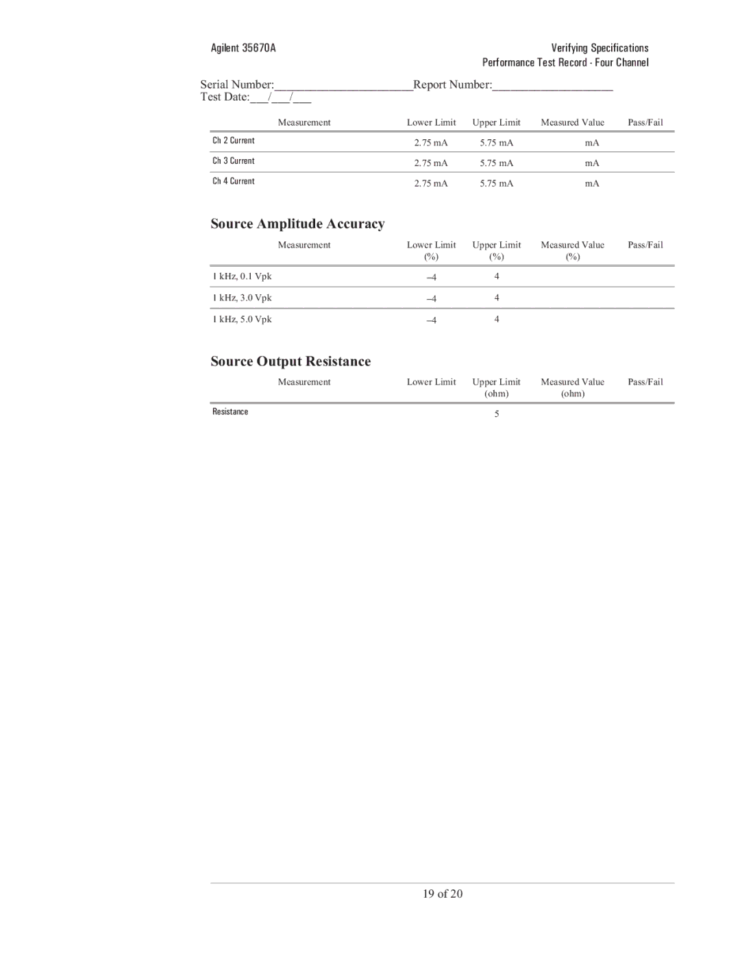 Agilent Technologies 35670-90066 manual Ch 3 Current 