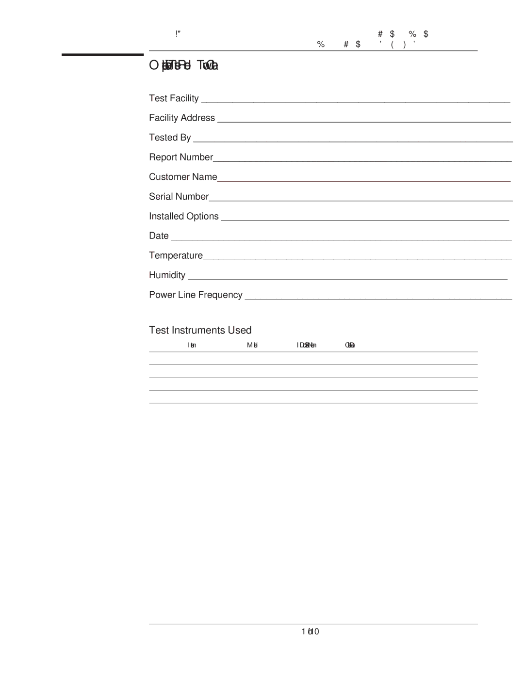 Agilent Technologies 35670-90066 manual Operation Verification Test Record Two Channel, Test Instruments Used 