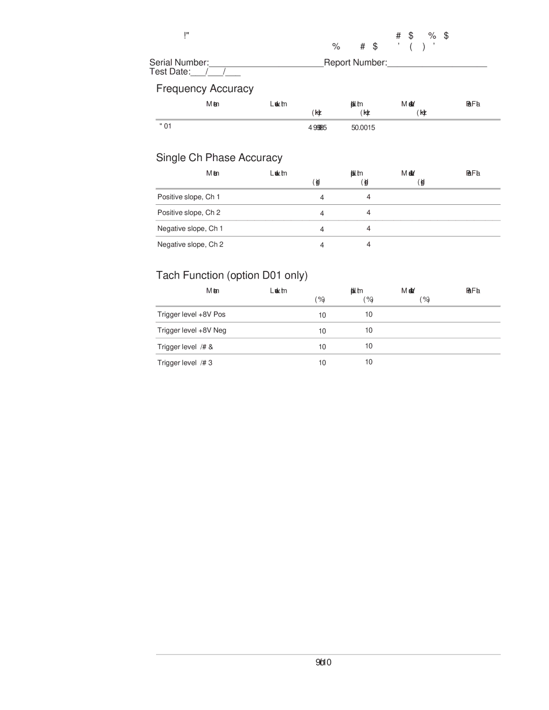 Agilent Technologies 35670-90066 manual Frequency Accuracy 