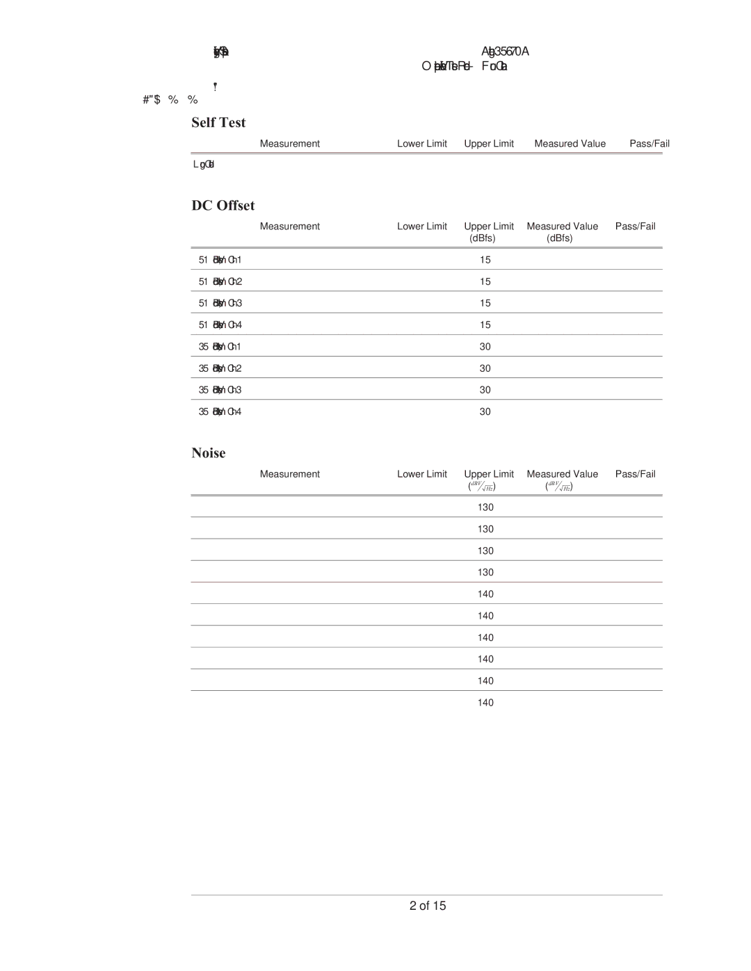 Agilent Technologies 35670-90066 manual Verifying Specifications Agilent 35670A 