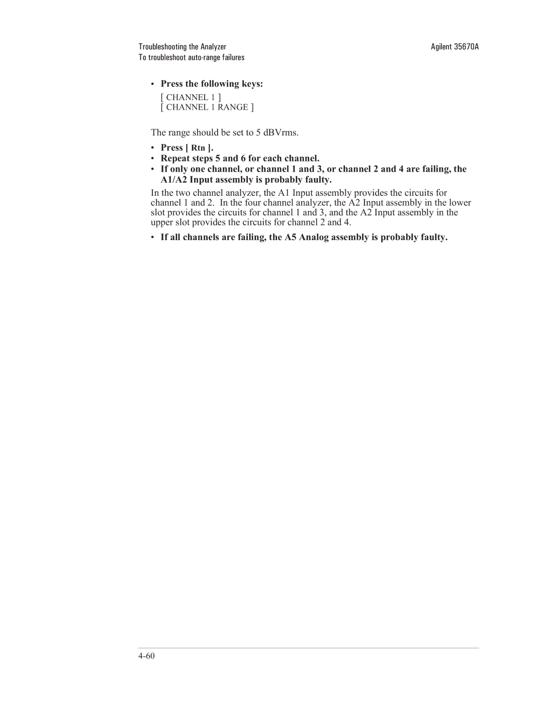 Agilent Technologies 35670-90066 manual Range should be set to 5 dBVrms 