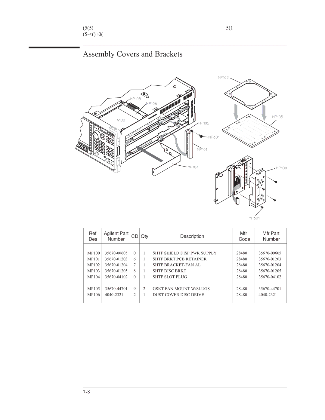 Agilent Technologies 35670-90066 manual Assembly Covers and Brackets 