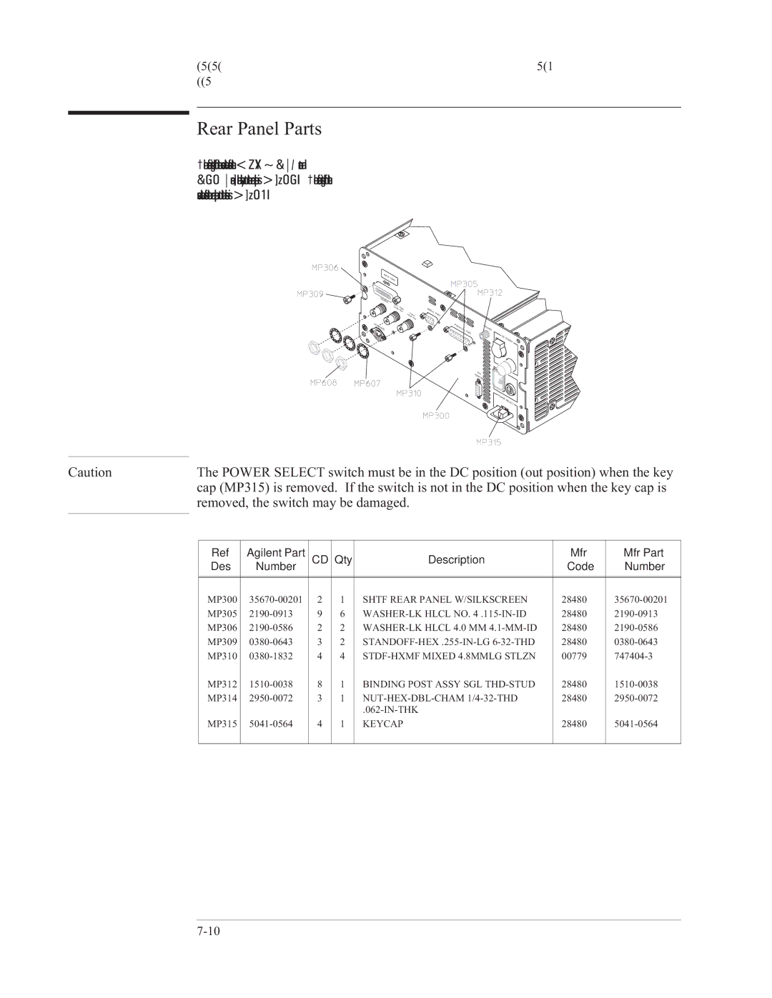 Agilent Technologies 35670-90066 manual Rear Panel Parts 