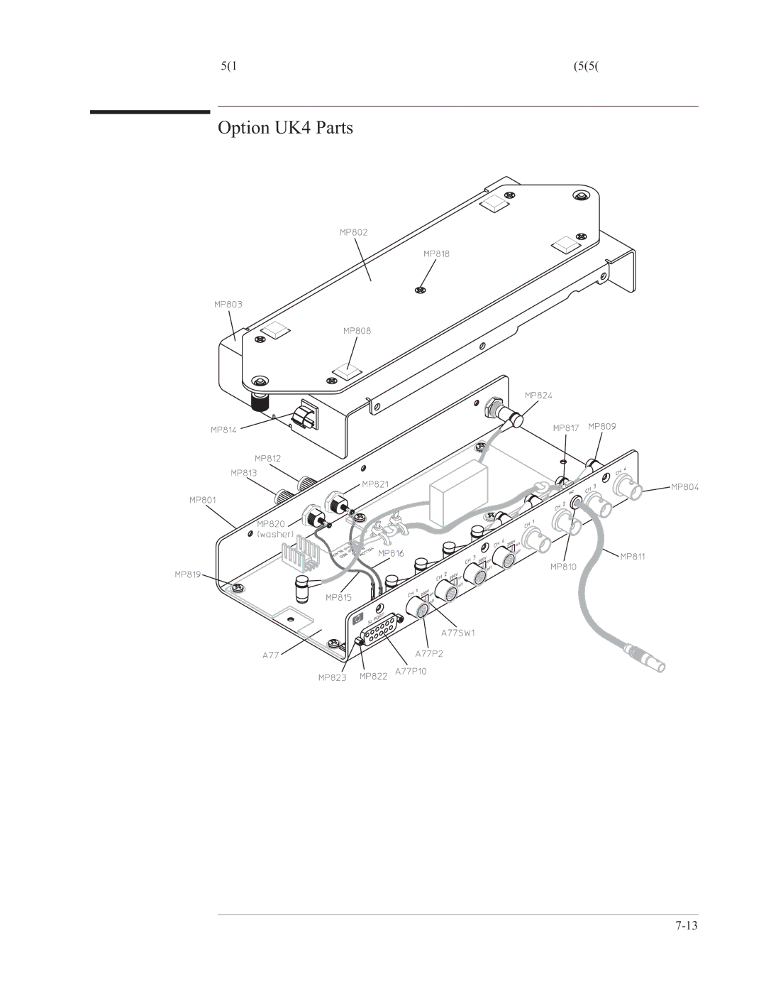 Agilent Technologies 35670-90066 manual Option UK4 Parts 