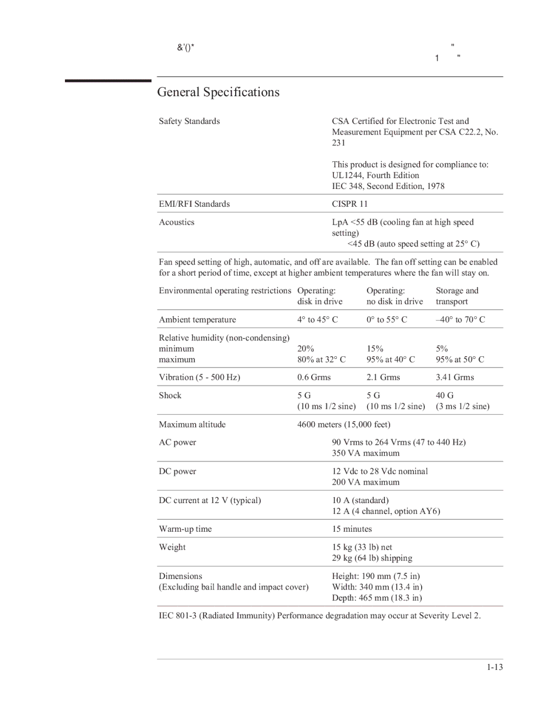 Agilent Technologies 35670-90066 manual General Specifications, Cispr 