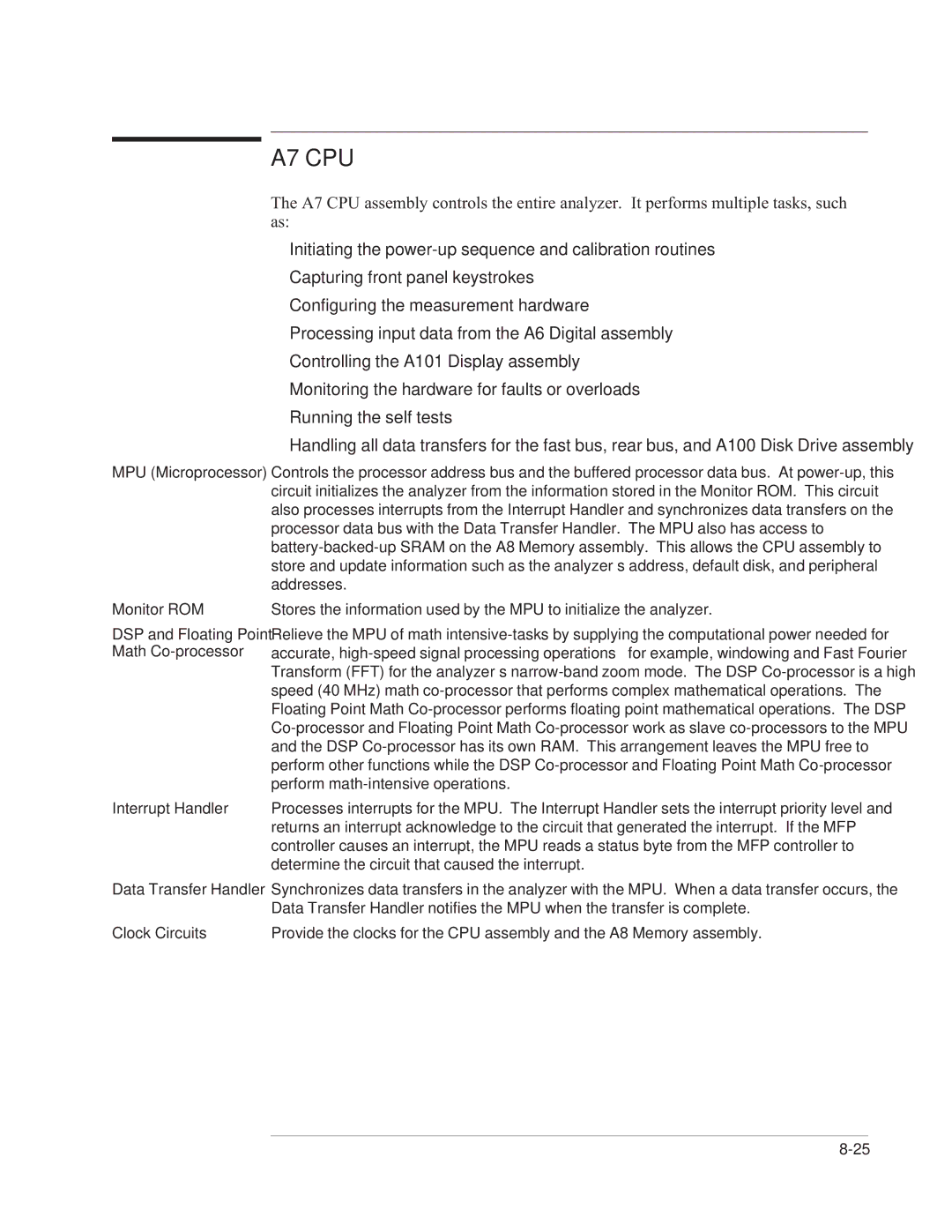 Agilent Technologies 35670-90066 manual A7 CPU 