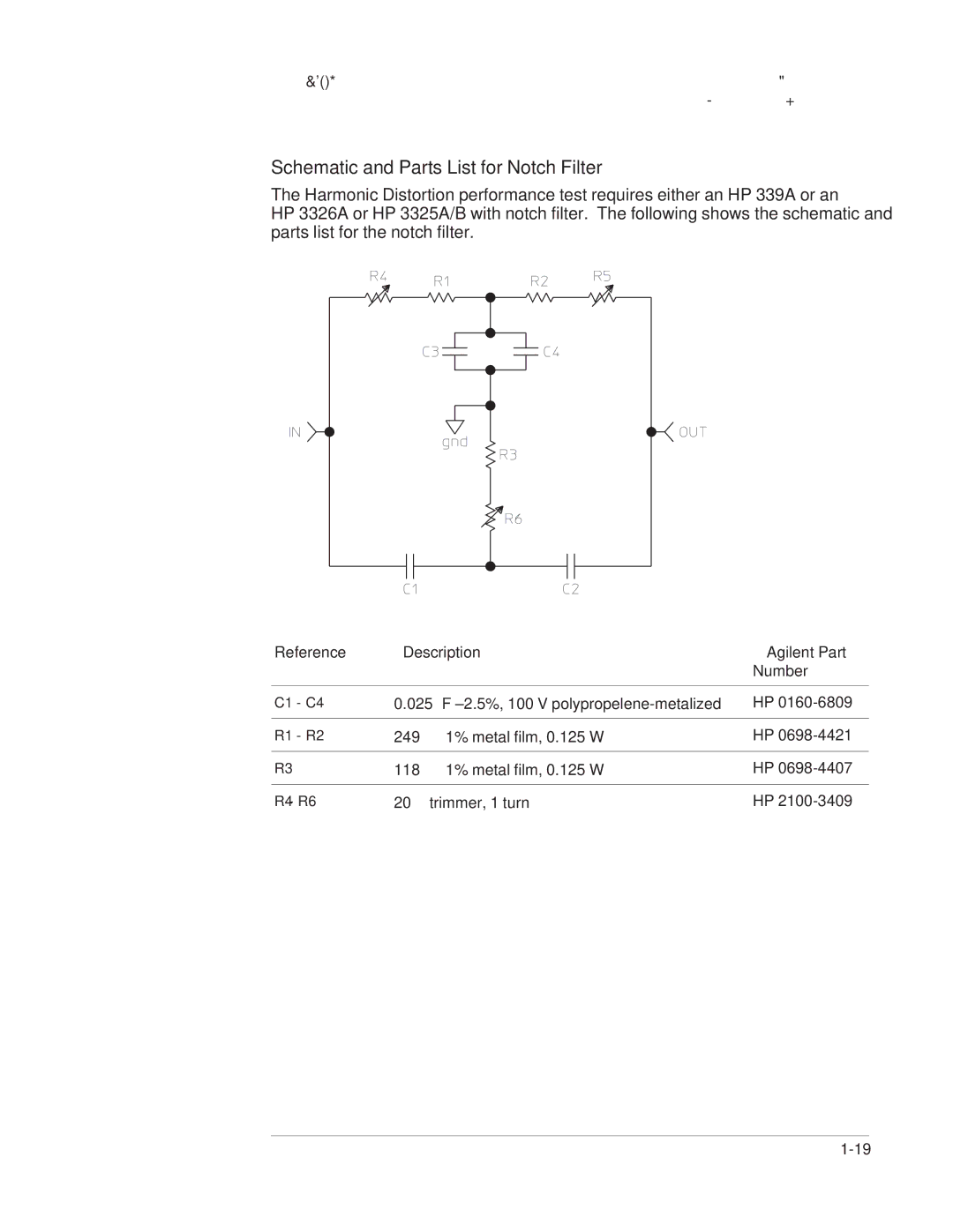 Agilent Technologies 35670-90066 manual Schematic and Parts List for Notch Filter 