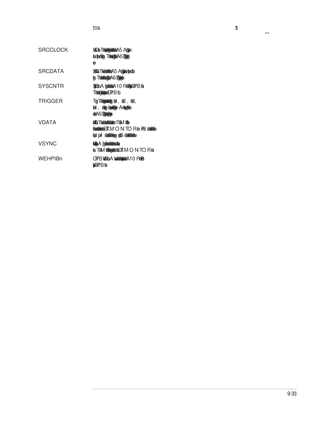 Agilent Technologies 35670-90066 manual Srcclock, Srcdata, Syscntr, Trigger, Vdata, Vsync 