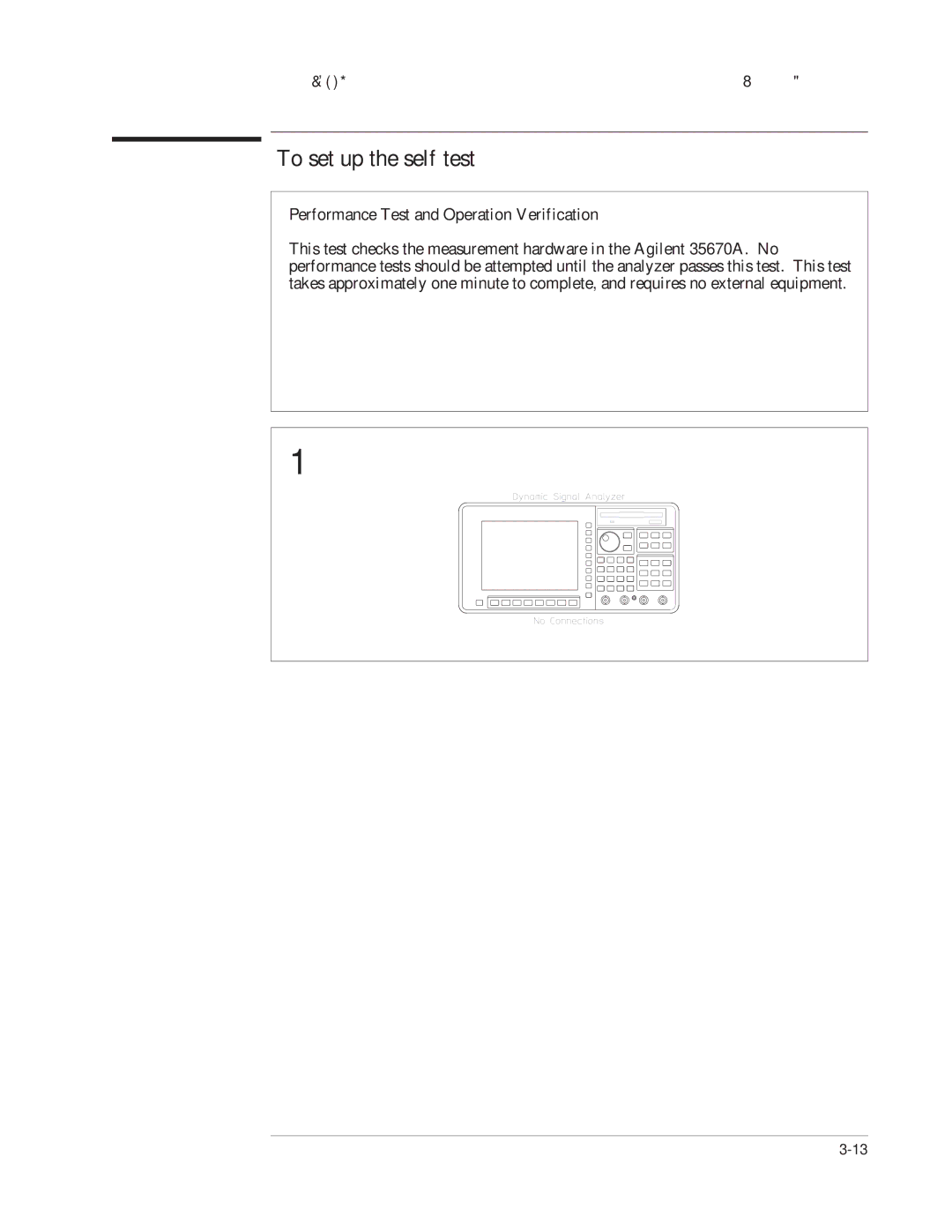 Agilent Technologies 35670-90066 manual To set up the self test 