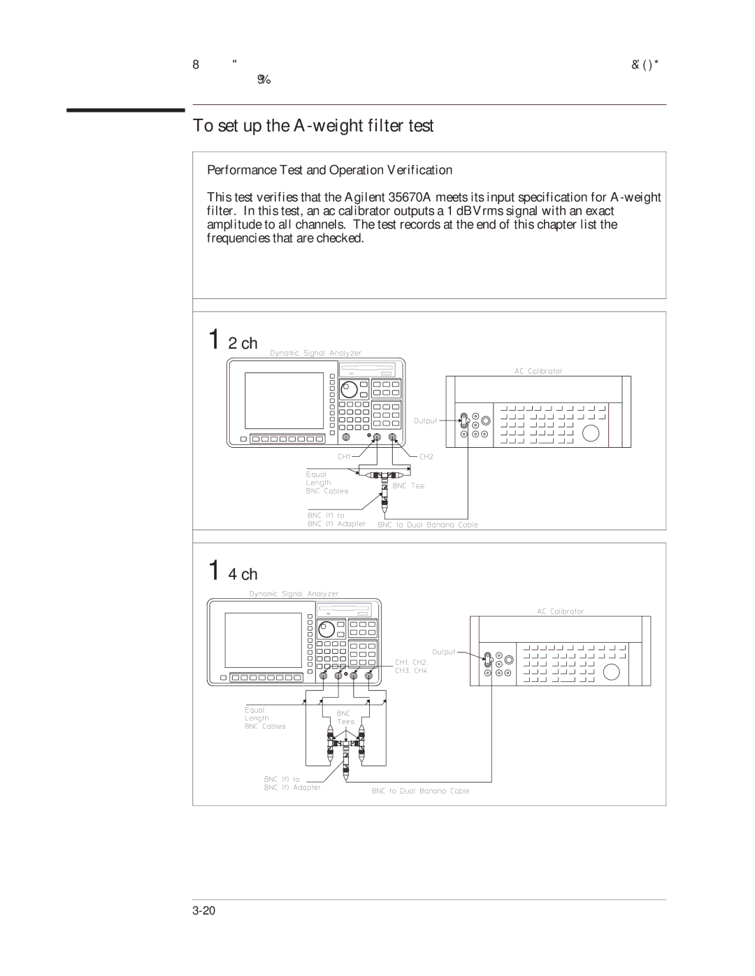 Agilent Technologies 35670-90066 manual To set up the A-weight filter test 