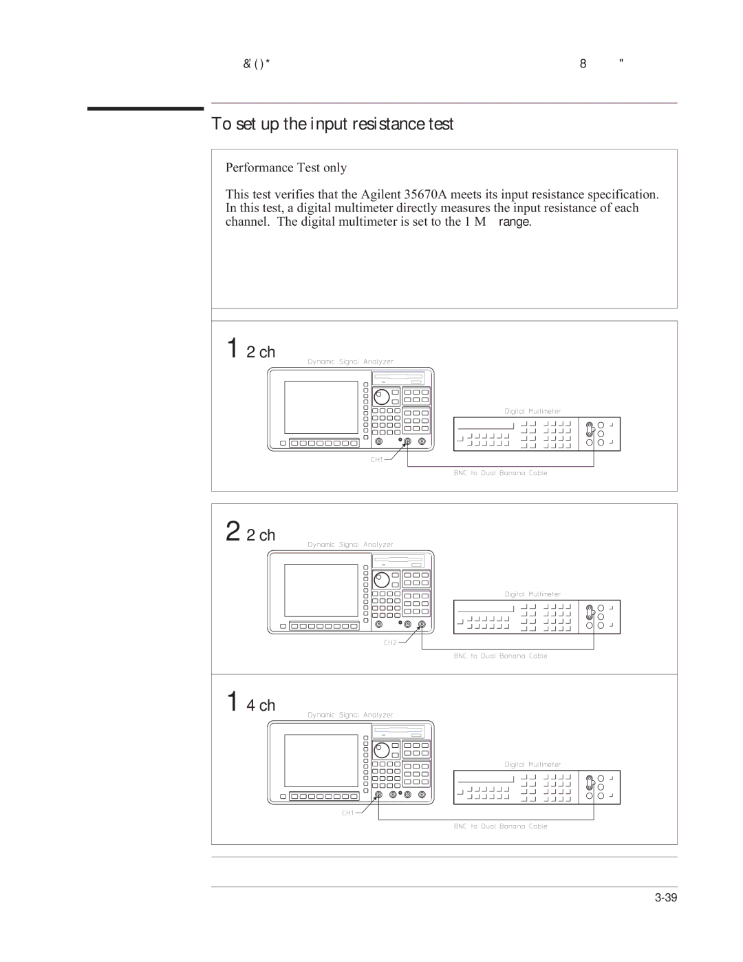 Agilent Technologies 35670-90066 manual To set up the input resistance test 