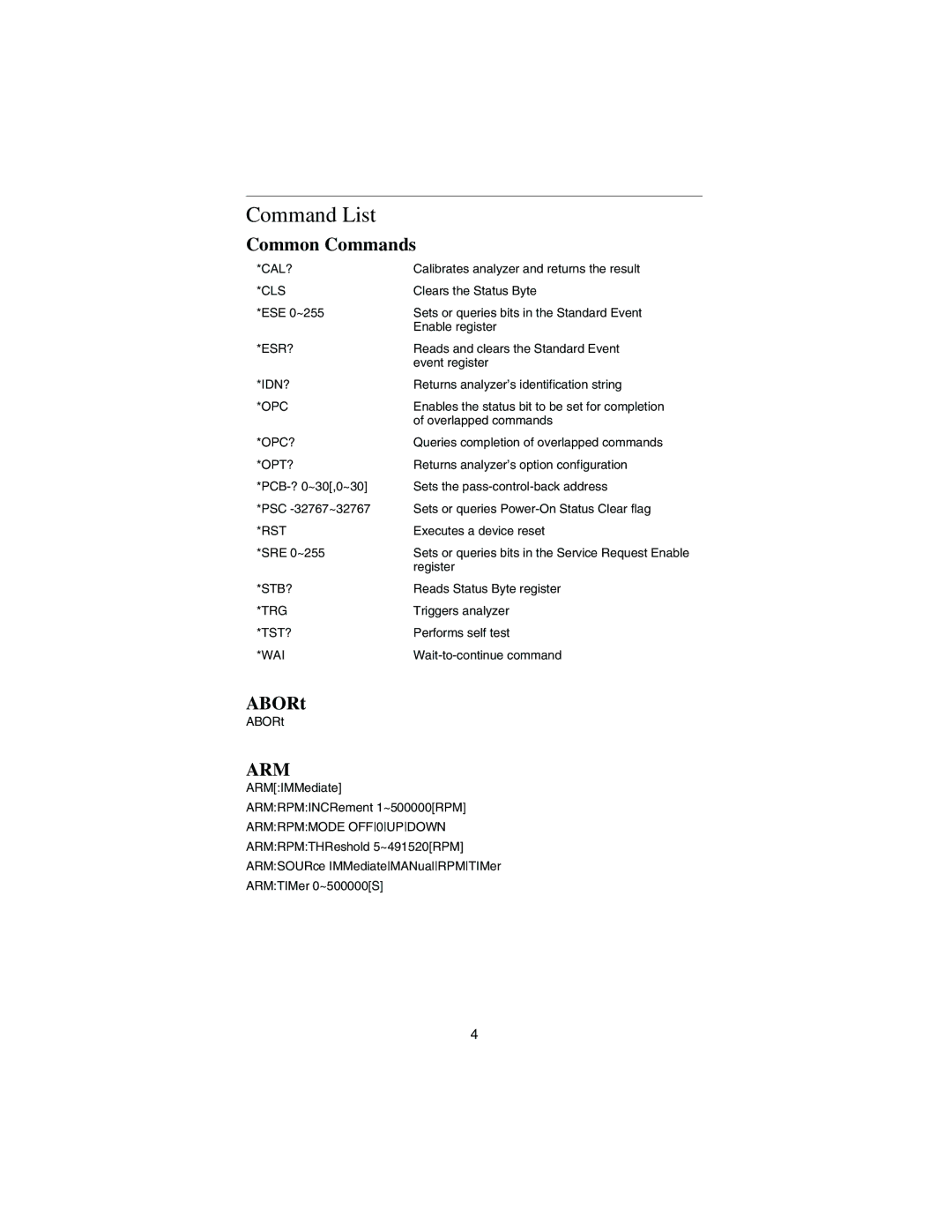 Agilent Technologies 35670A manual Common Commands, ABORt 