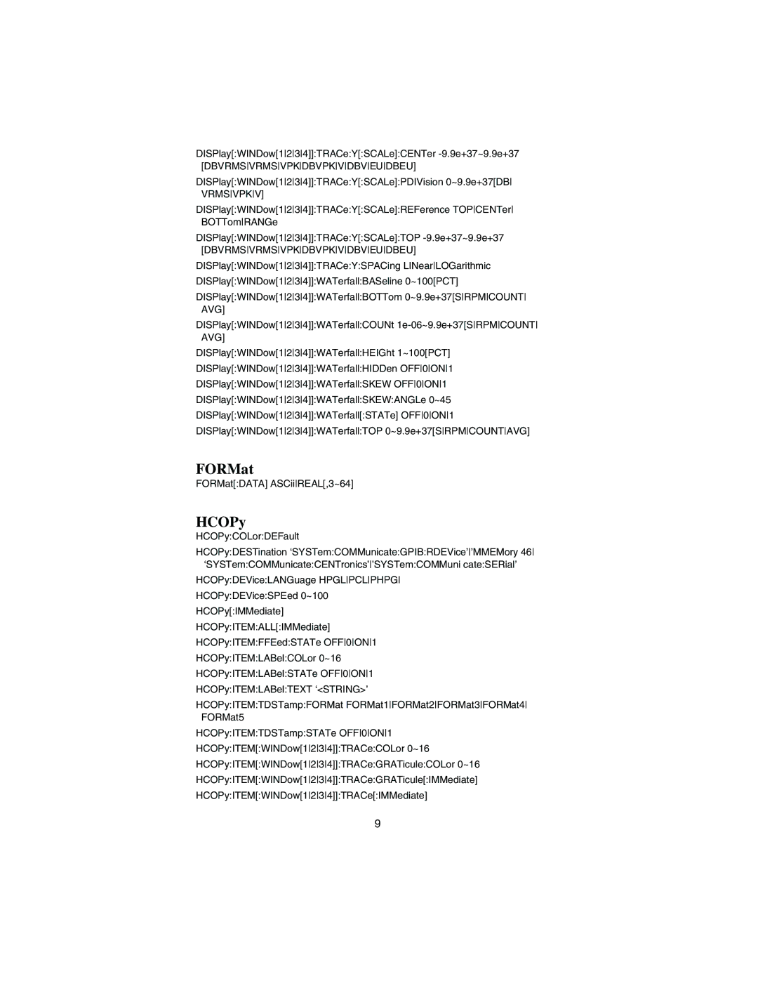 Agilent Technologies 35670A manual FORMat, HCOPy 