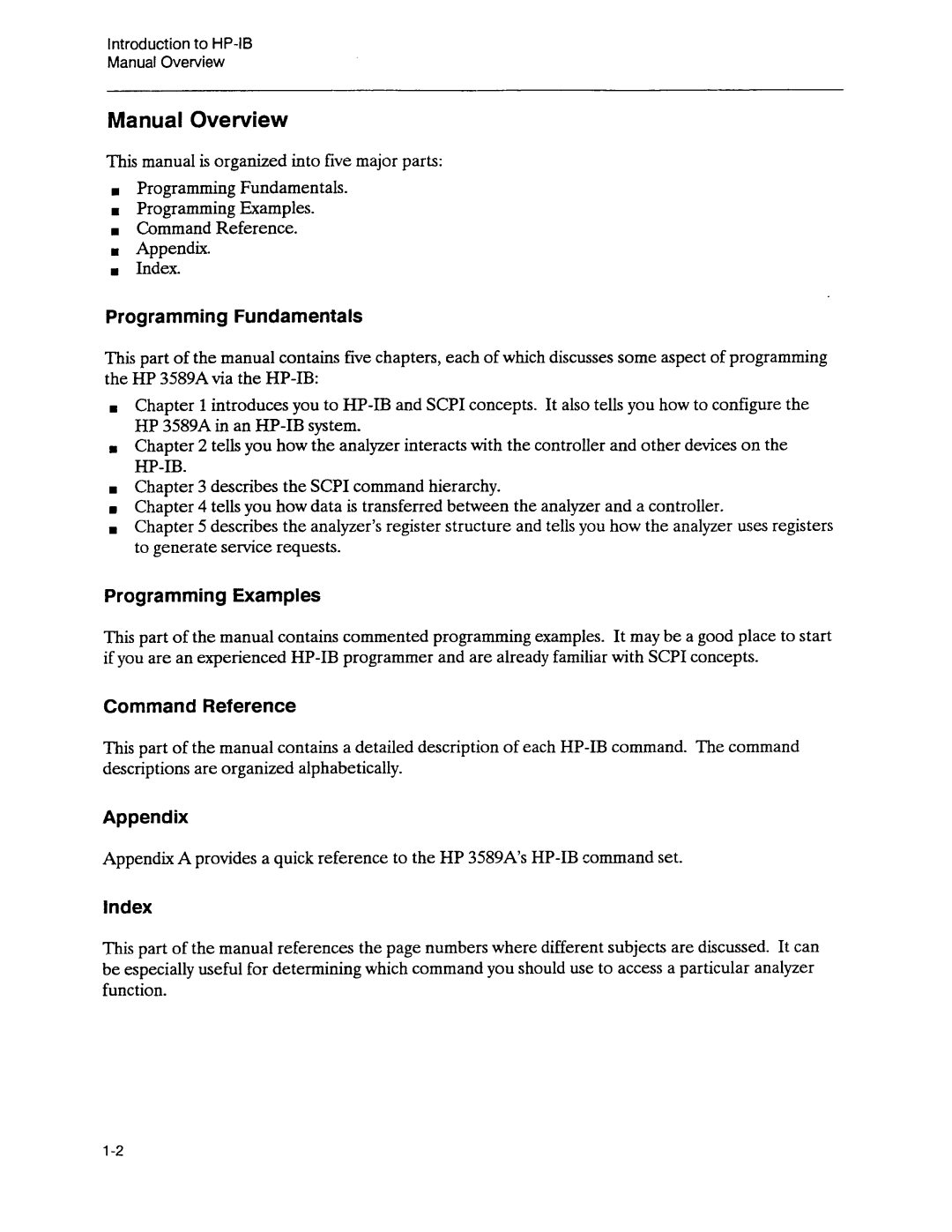 Agilent Technologies 3589A GP-IB manual 