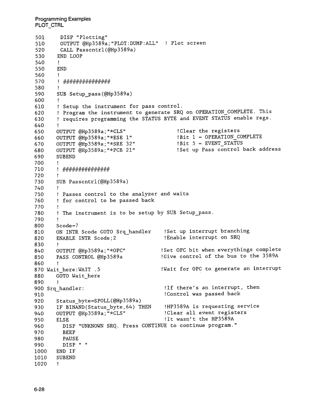 Agilent Technologies 3589A GP-IB manual 