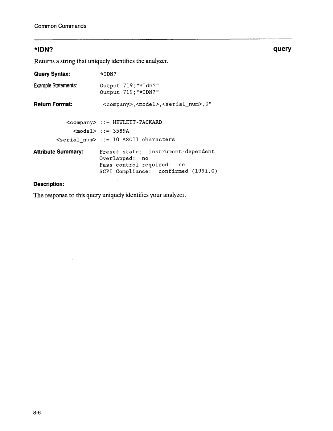 Agilent Technologies 3589A GP-IB manual 